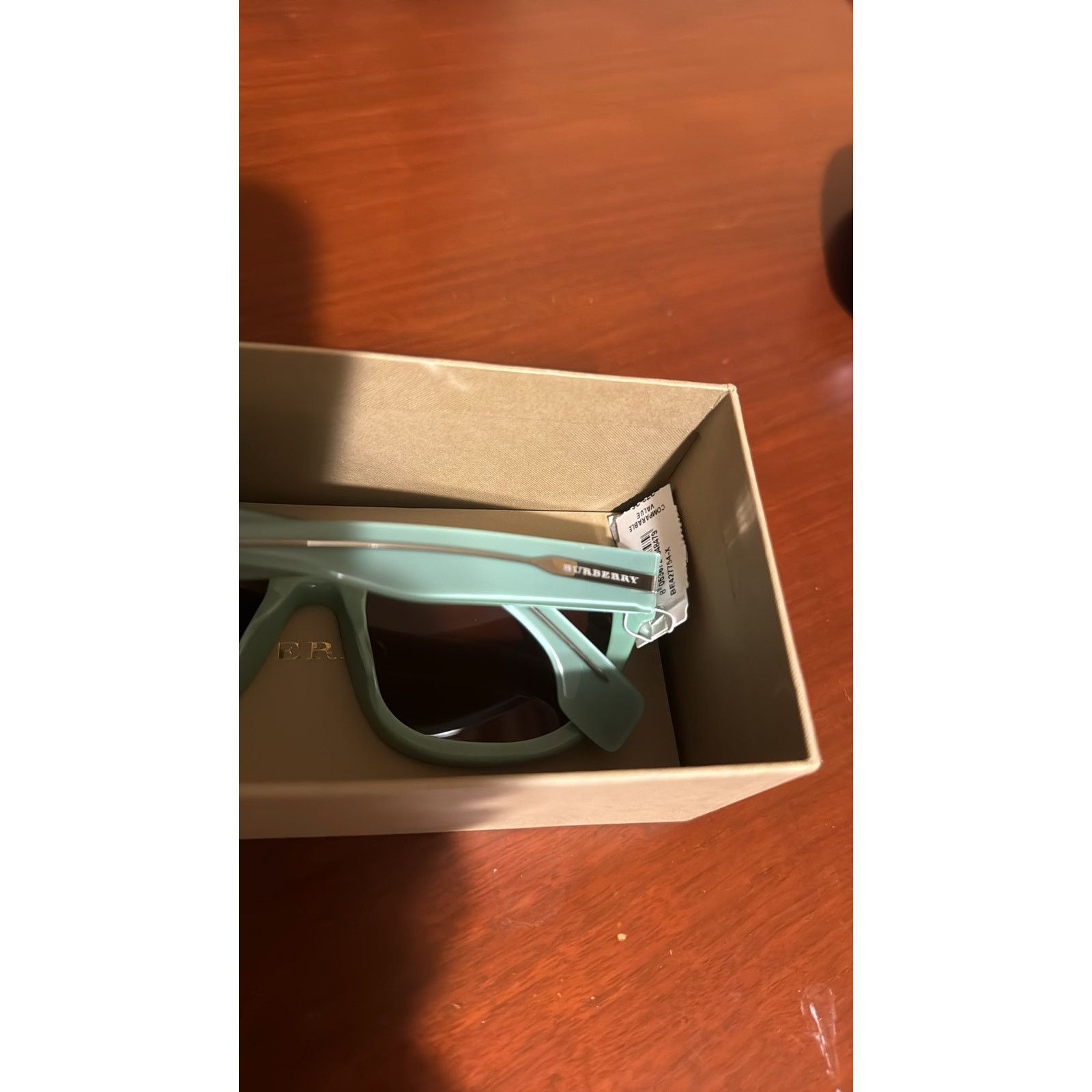 Burberry Burberry 54mm Square Sunglasses Frame Green Lens Violet Size ONE SIZE - 11 Thumbnail