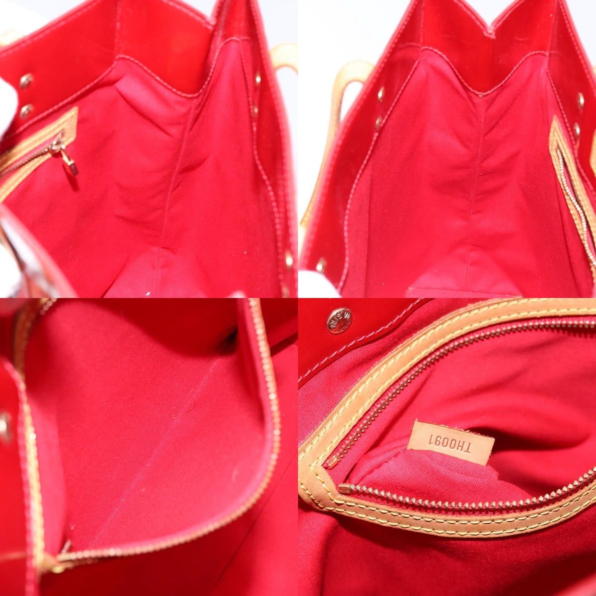 Louis Vuitton LOUIS VUITTON Monogram Vernis Reade MM Hand Bag Red Rouge Size ONE SIZE - 12 Thumbnail