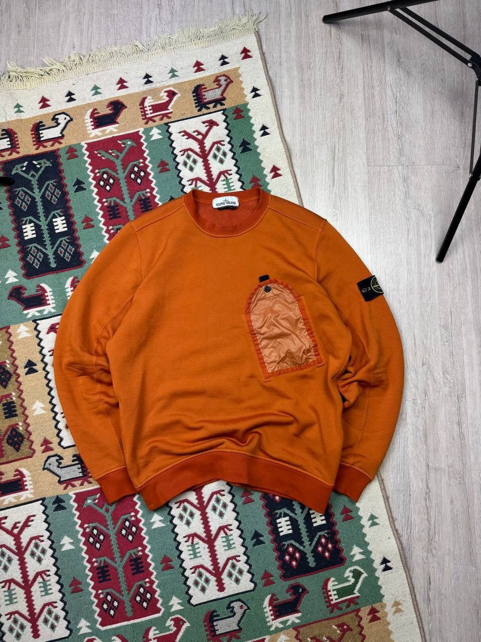 Japanese Brand × Stone Island × Vintage Vintage Stone Island Nylon Pocket Orange RARE Sweatshirt Size US L / EU 52-54 / 3 - 1 Thumbnail