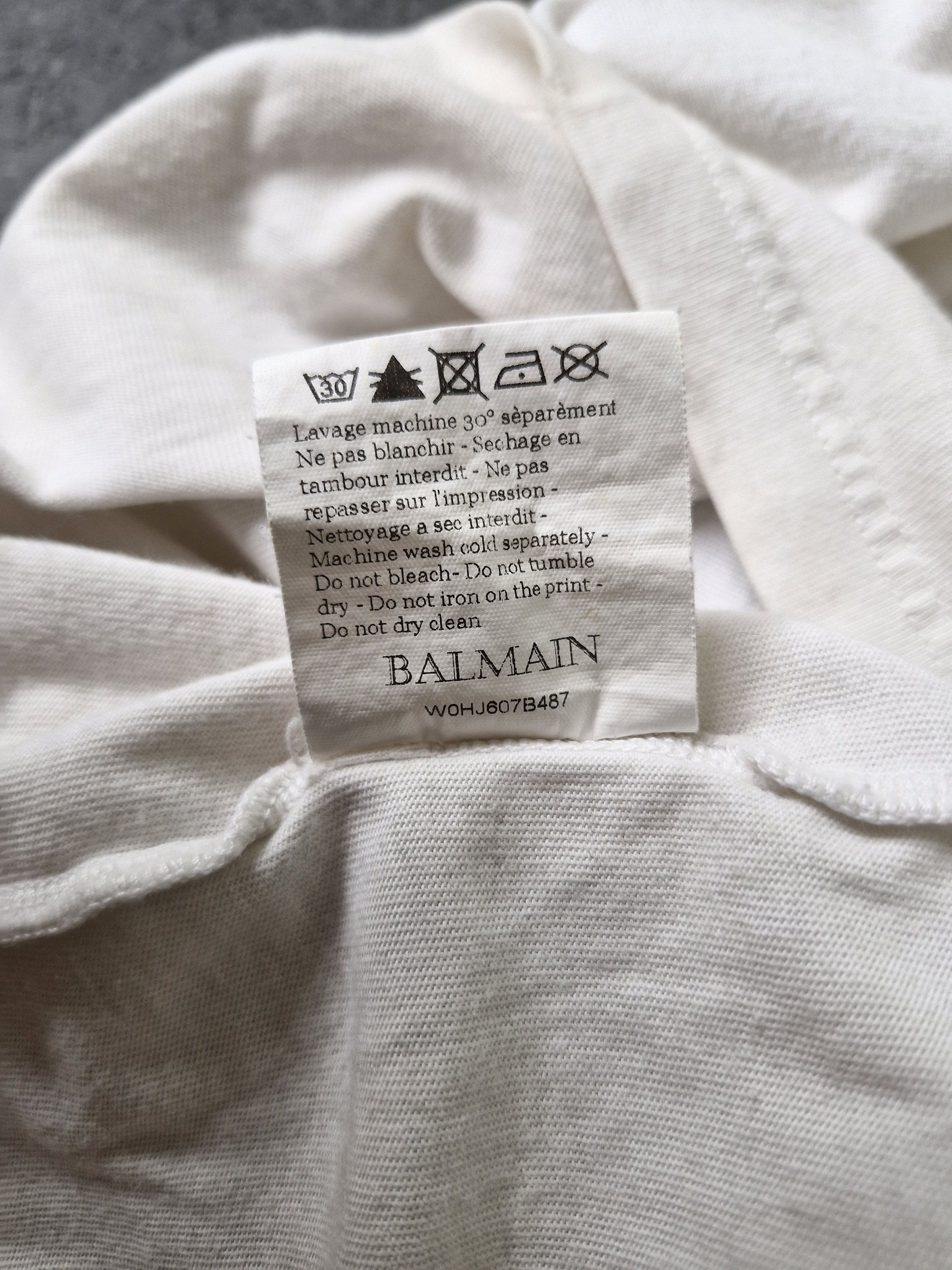 Balmain AW10 Balmain Decarnin Distressed Stained White T-shirt Size US M / EU 48-50 / 2 - 7 Thumbnail