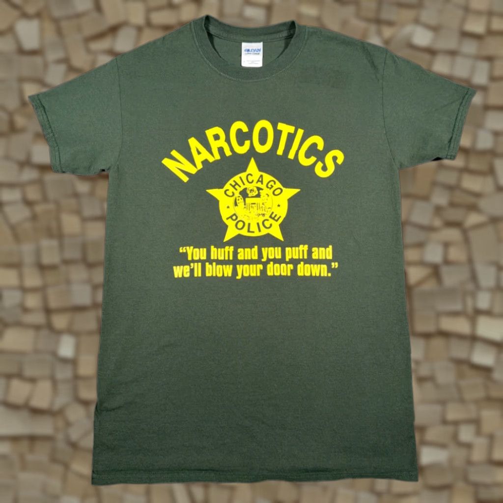 Gildan Chicago Police Shirt Adult SMALL Green Narcotics Huff Puff Law Enforcement Y2K Size US S / EU 44-46 / 1 - 1 Thumbnail