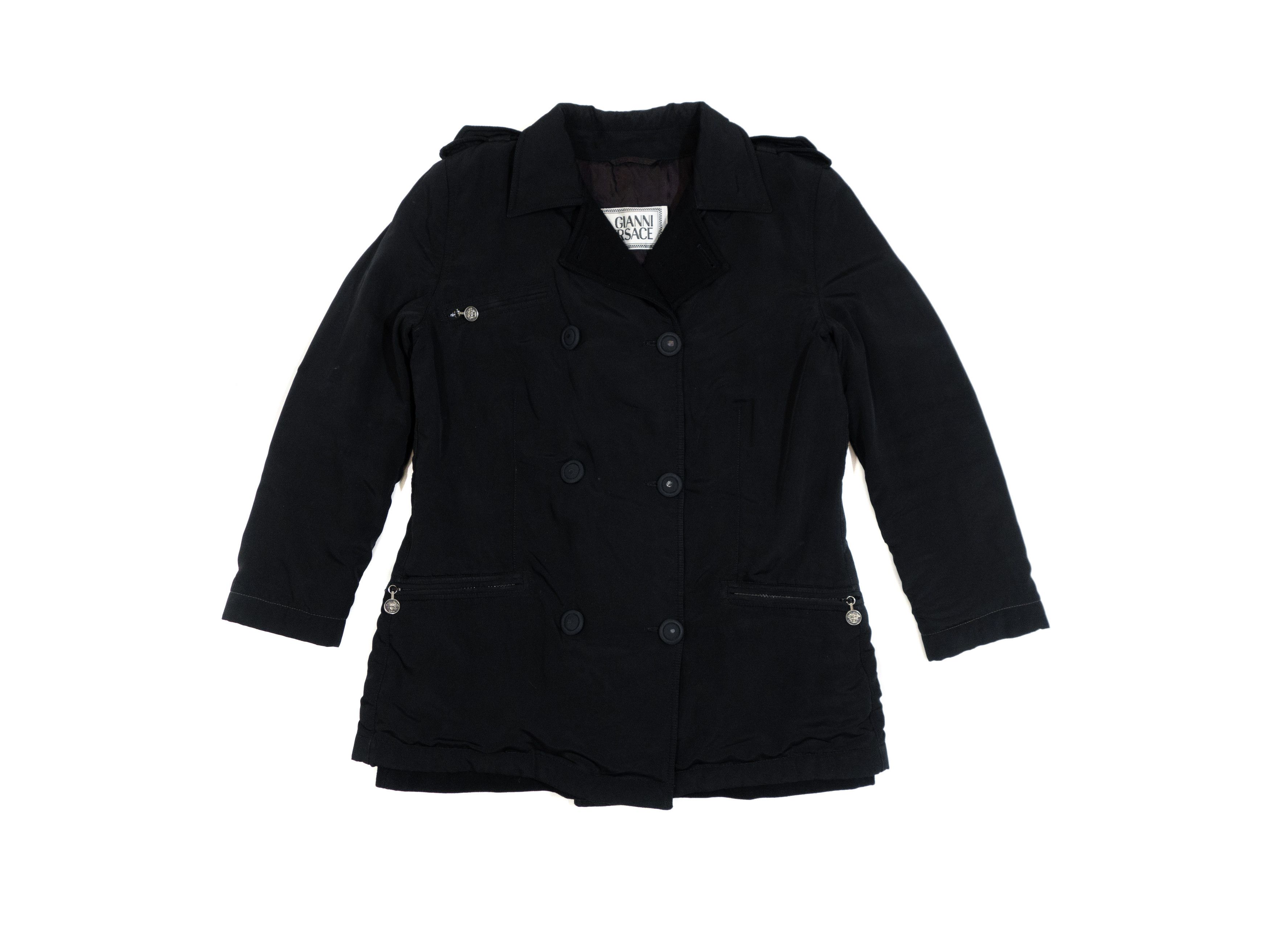 Versace Gianni Versace 90s Double Breasted Pea Coat Medusa Jacket Size M / US 6-8 / IT 42-44 - 1 Thumbnail