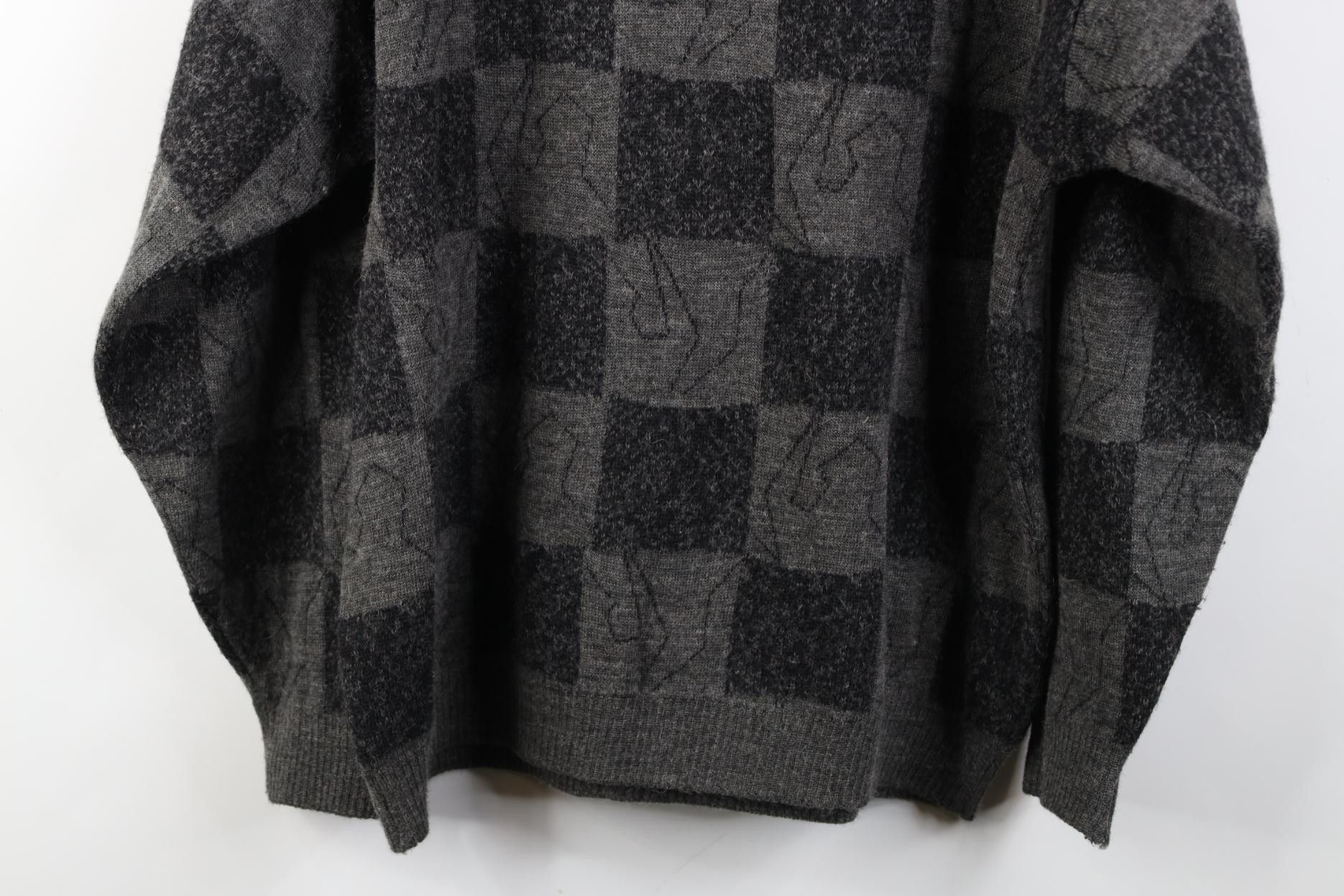 Vintage Vintage 90s Streetwear Wool Blend Knit Checkered Sweater Size US M / EU 48-50 / 2 - 11 Thumbnail