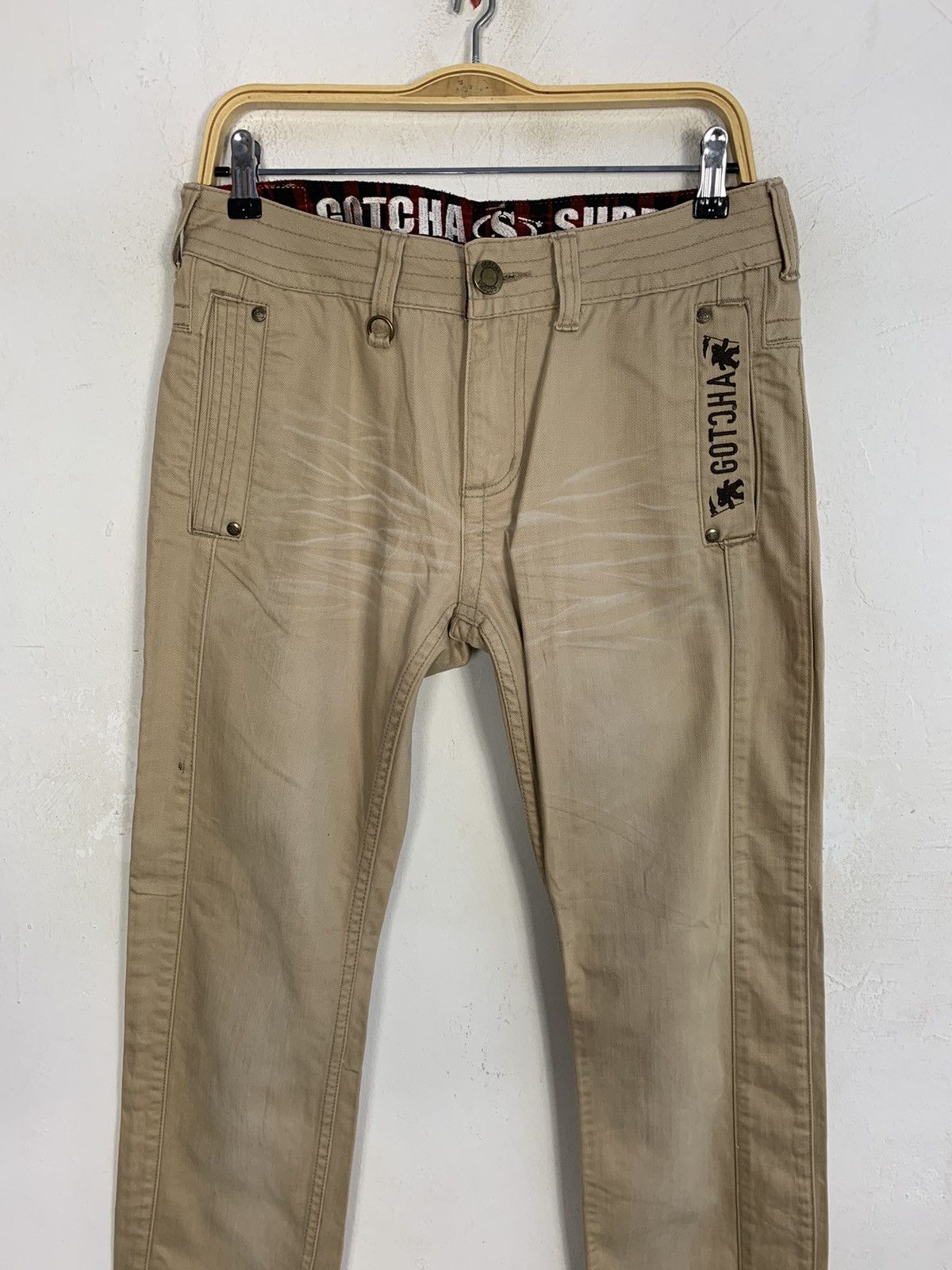 Gotcha 90s Gotcha Surf Brown Denim Jeans Embroidery Quotes Size US 32 / EU 48 - 3 Thumbnail