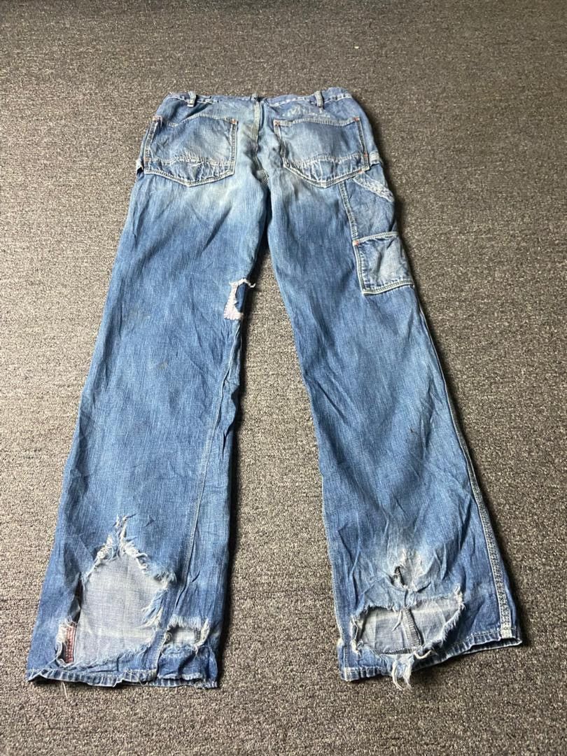 Japanese Brand DNM Riders Sanforized Distressed Ripped Jeans (155) Size US 27 - 4 Thumbnail