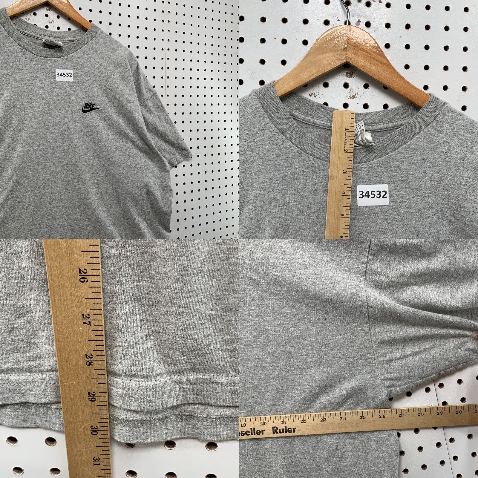 Nike Vintage 90s Nike Shirt Mens 2XL Gray Spell Out Swoosh Made USA 26.5x30 Size US XXL / EU 58 / 5 - 8 Thumbnail