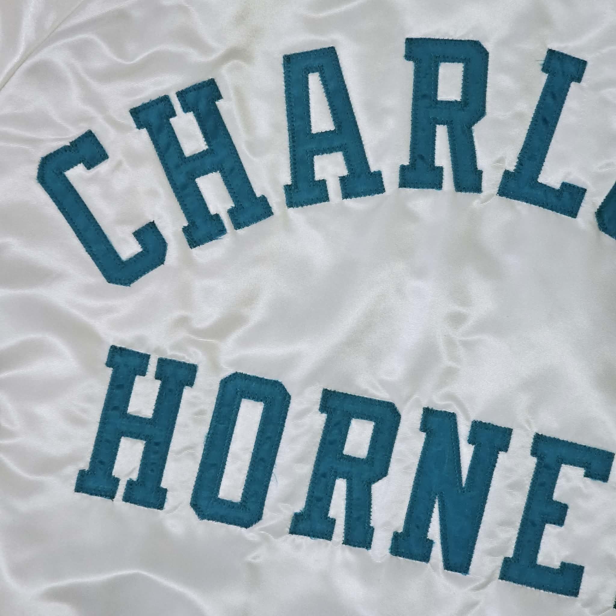 Chalk Line Charlotte Hornets Vintage 90s Satin Bomber Jacket Size US L / EU 52-54 / 3 - 6 Thumbnail