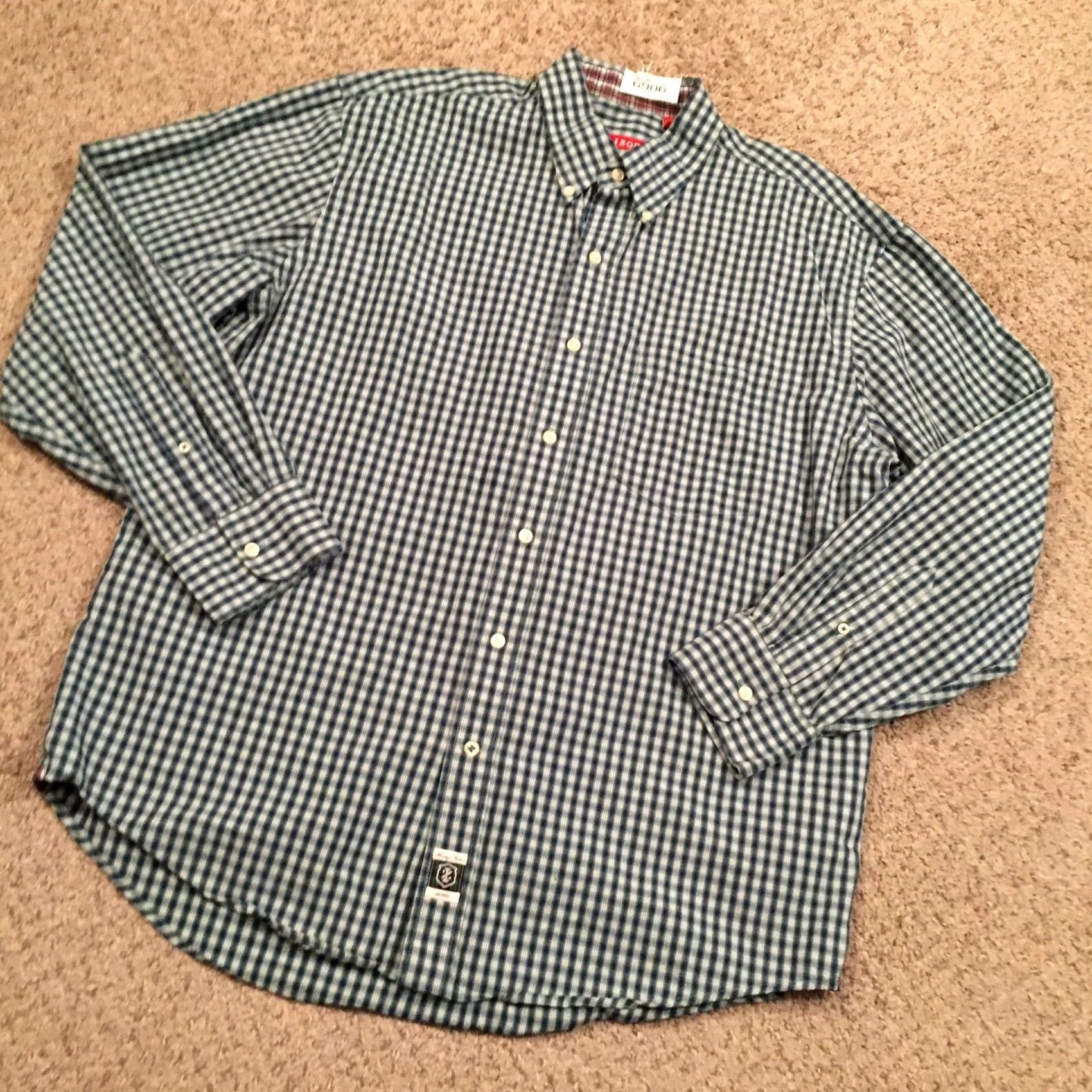 Izod Izod Shirt Mens Large Blue Plaid Long Sleeve Button Up Size US L / EU 52-54 / 3 - 2 Thumbnail
