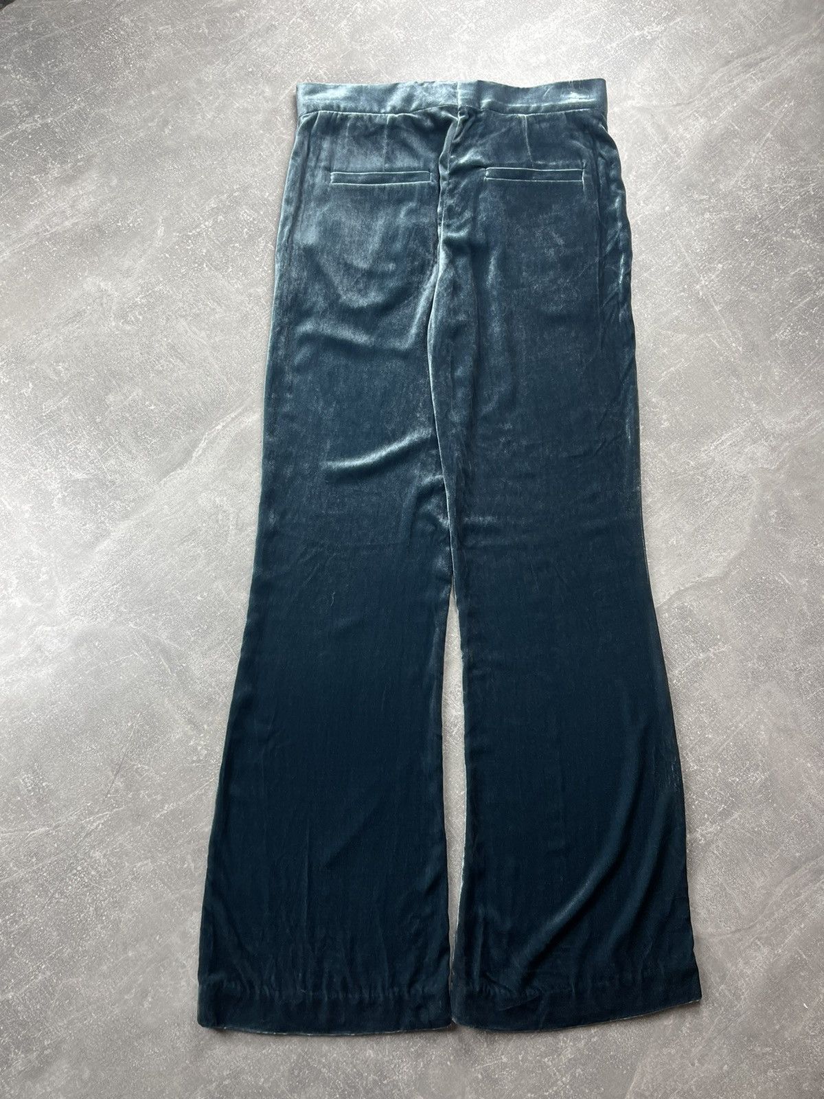 Brunello Cucinelli Brunello Cucinelli Blue Velvet Silk Wide Leg Pants Italian Size 28" / US 6 / IT 42 - 5 Thumbnail