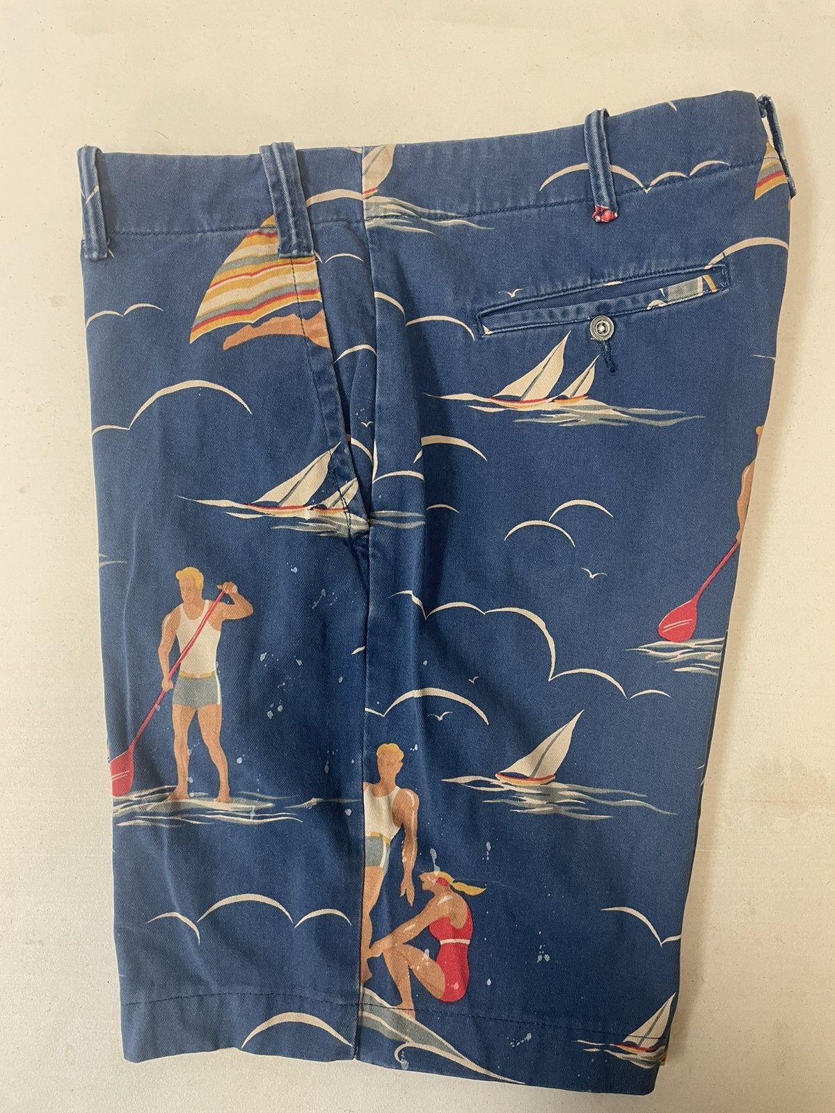 Polo Ralph Lauren × Vintage Paddle Board Print Chino Shorts Size US 38 / EU 54 - 1 Thumbnail