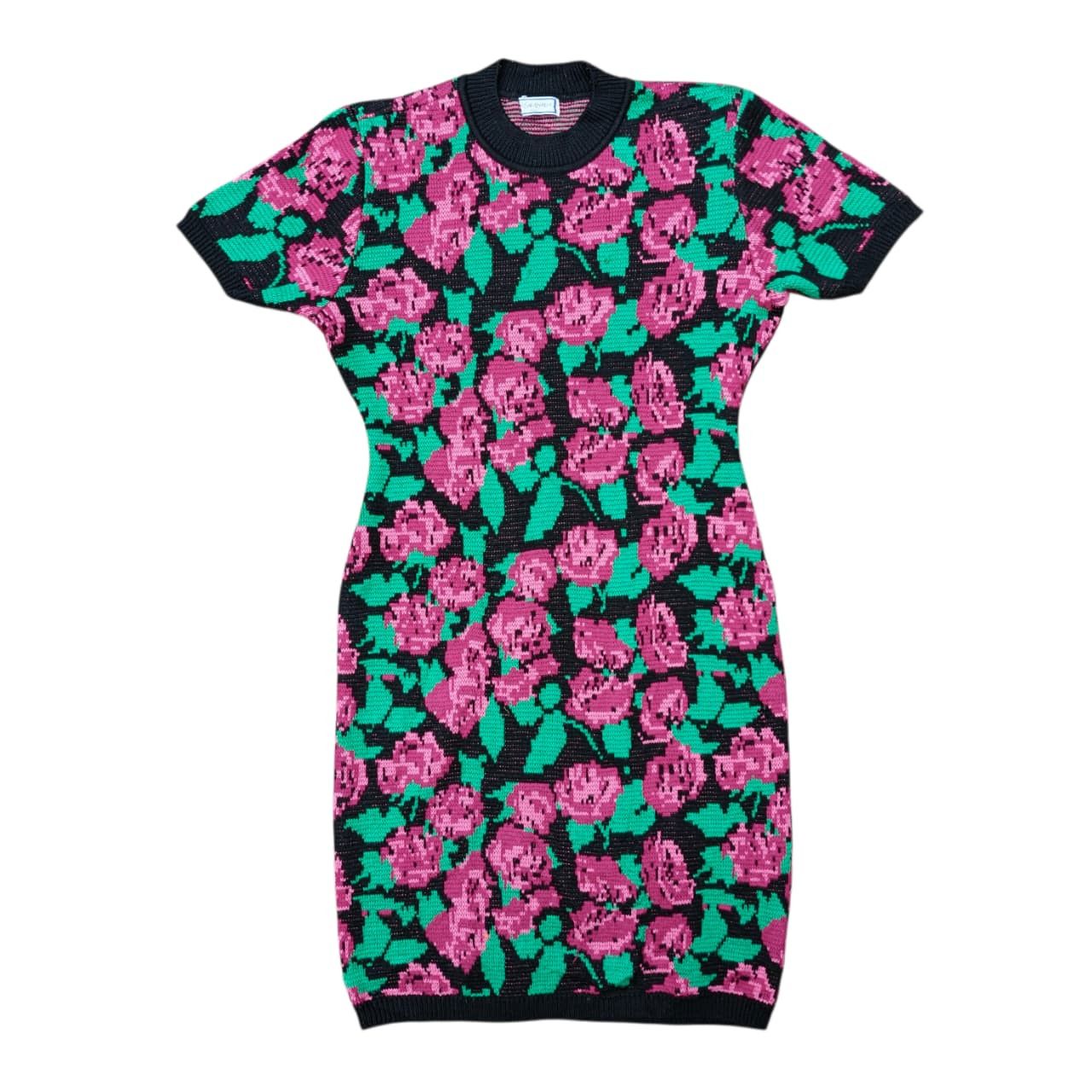 Yves Saint Laurent 80's Yvest Saint Laurent Tricots Knitted Floral Dress Size M / US 6-8 / IT 42-44 - 1 Thumbnail