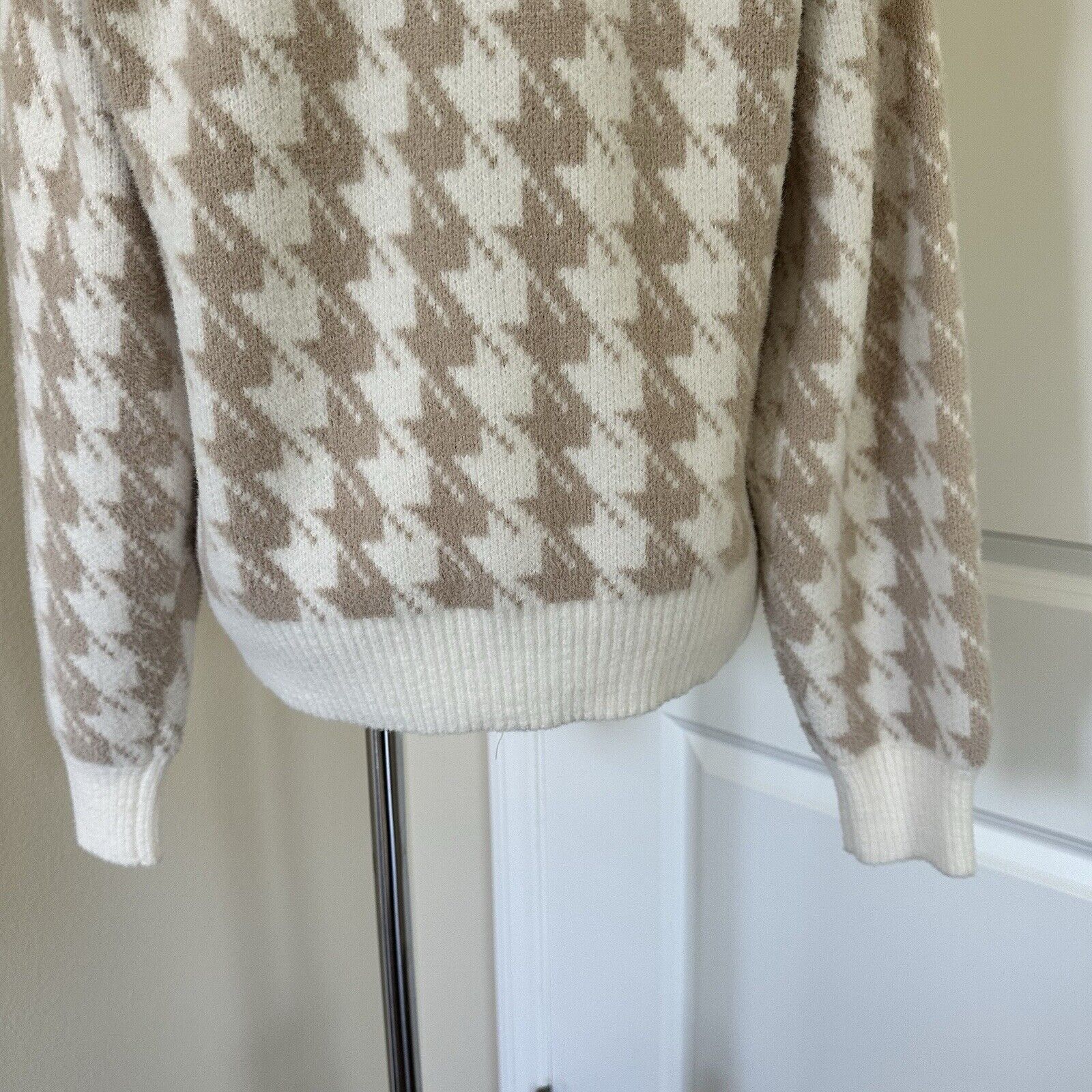 Z Supply Z Supply Houndstooth Women Crew Sweater Sandstone XS NWT Size XS / US 0-2 / IT 36-38 - 5 Thumbnail