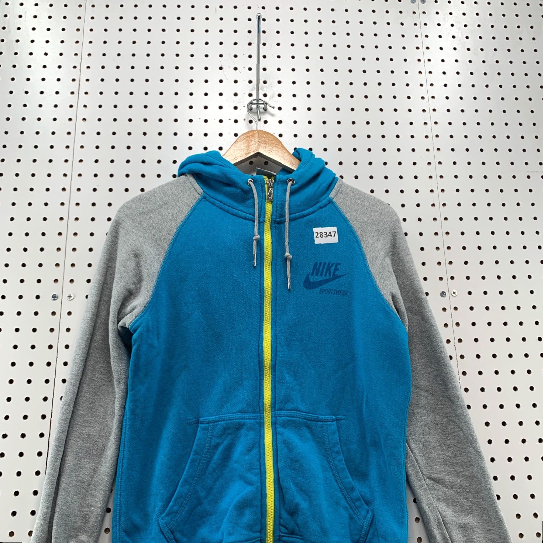 Nike VINTAGE Nike Sportwear Hoodie Full Zip Sweatshirt Blue Womens Medium Size M / US 6-8 / IT 42-44 - 5 Thumbnail