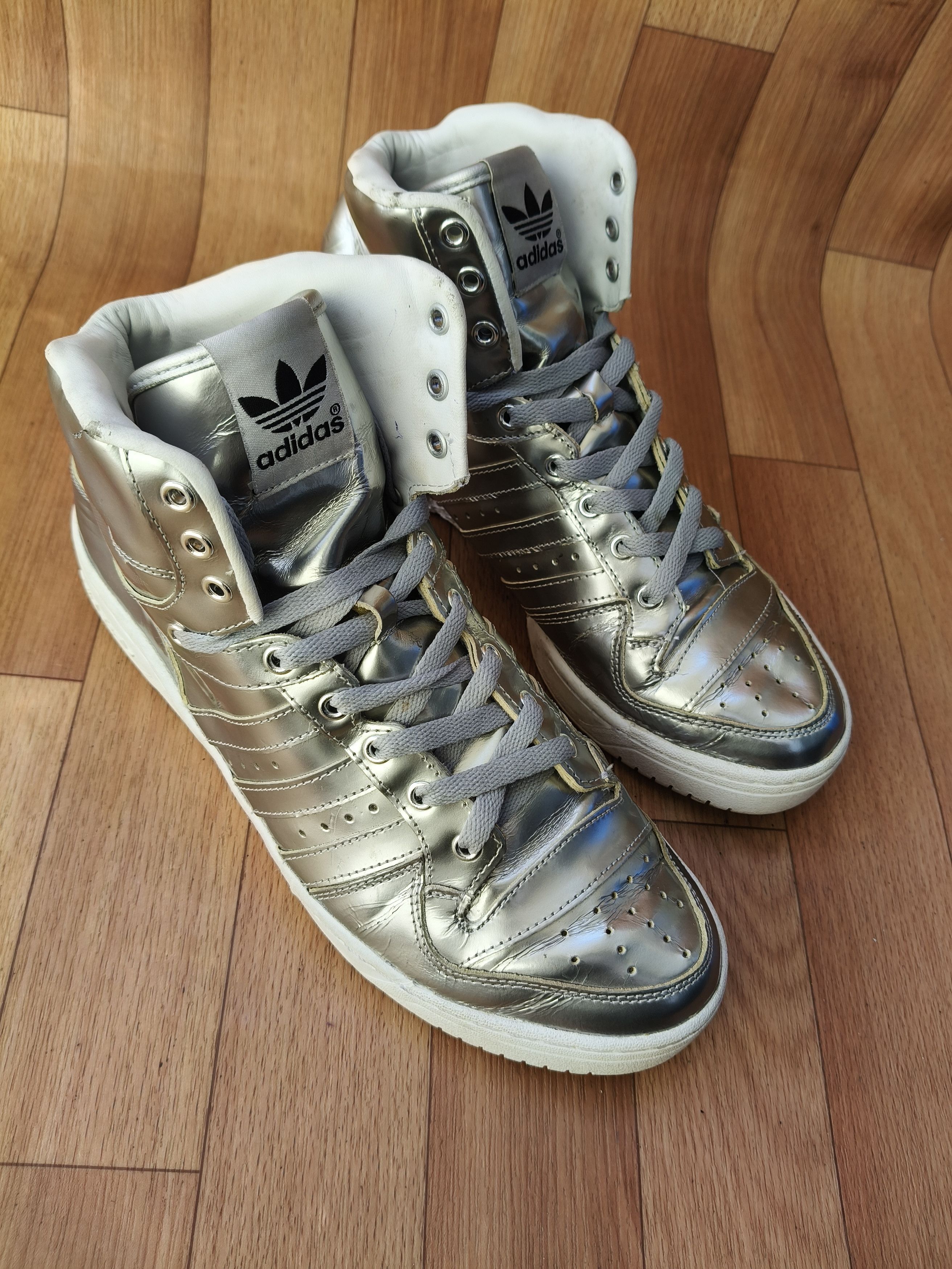 Adidas × Jeremy Scott Jeremy Scott liquid silver sneakers Size US 10 / EU 43 - 3 Thumbnail