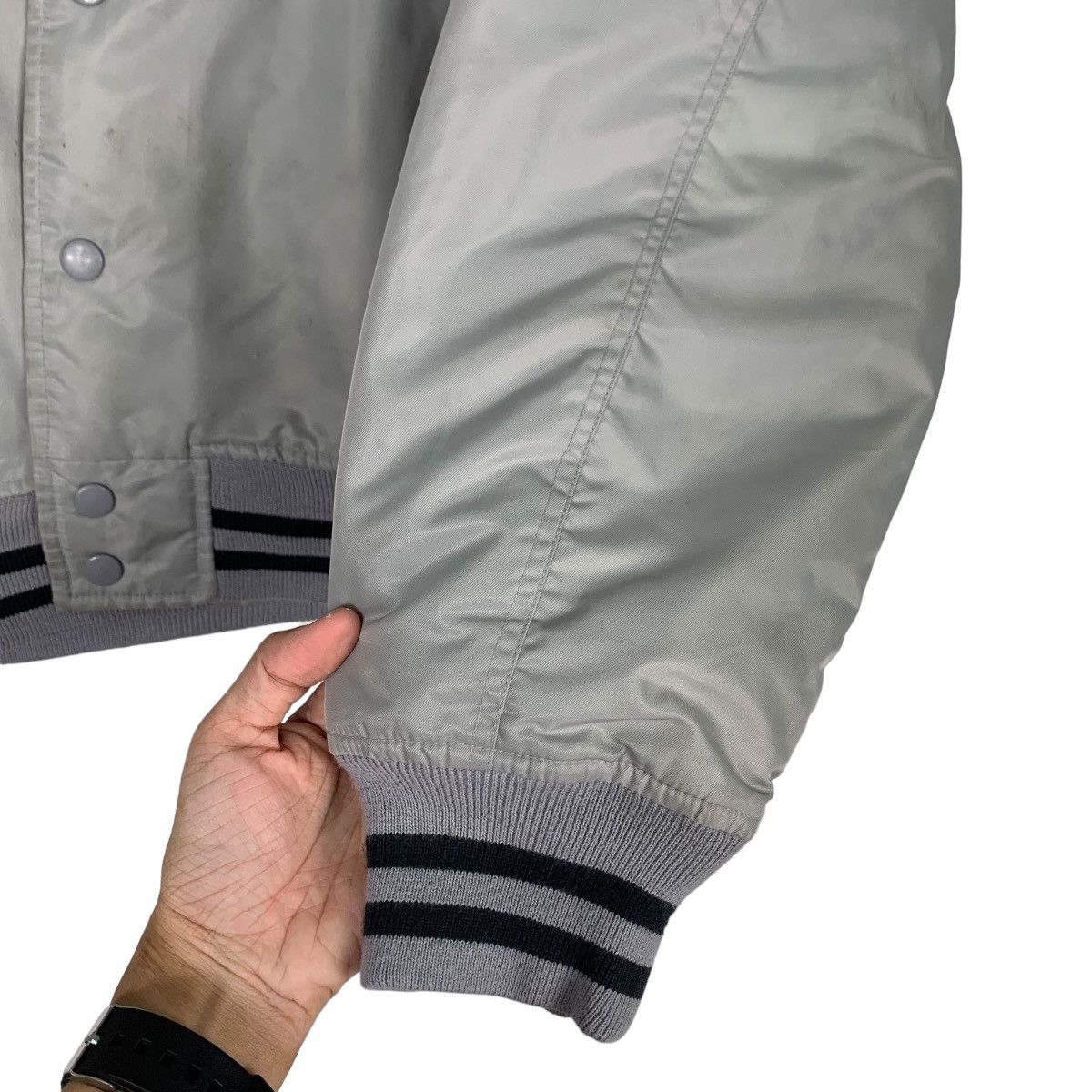 Japanese Brand HILLCROP Grey Varsity Jacket Coach Jacket #0921-C41 Size US M / EU 48-50 / 2 - 13 Thumbnail