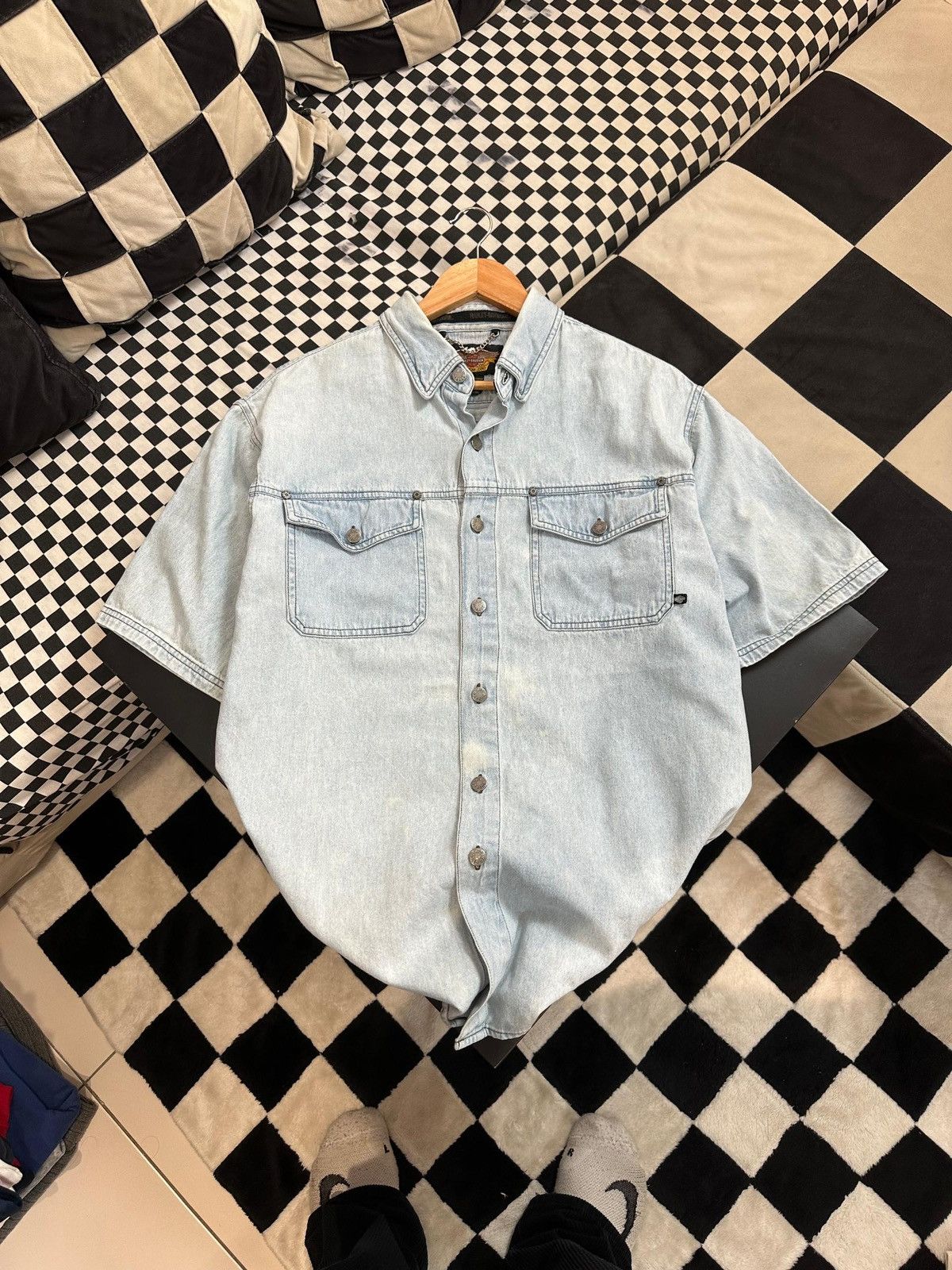Harley Davidson VINTAGE HARLEY DAVIDSON BUTTON UP SHIRT Size US L / EU 52-54 / 3 - 1 Thumbnail
