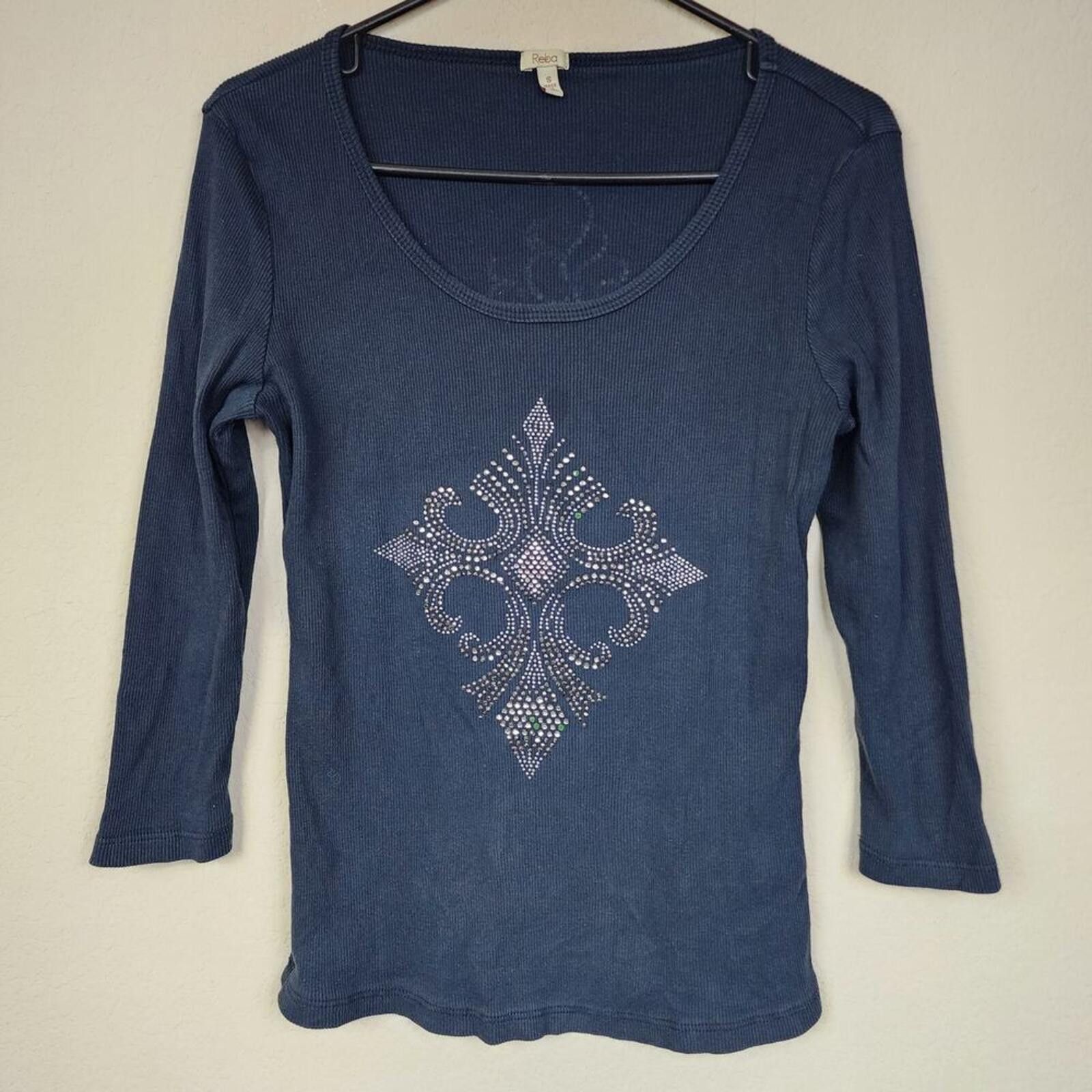 Realtree Reba Small Black Half Sleeve Shirt Top Size S / US 4 / IT 40 - 1 Thumbnail