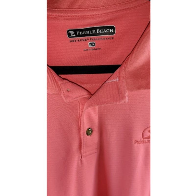 Lone Cypress By Pebble Beach Pebble Beach Mens Pink Polo Shirt DryLuxe Golf Wear Size XL Size US XL / EU 56 / 4 - 3 Thumbnail