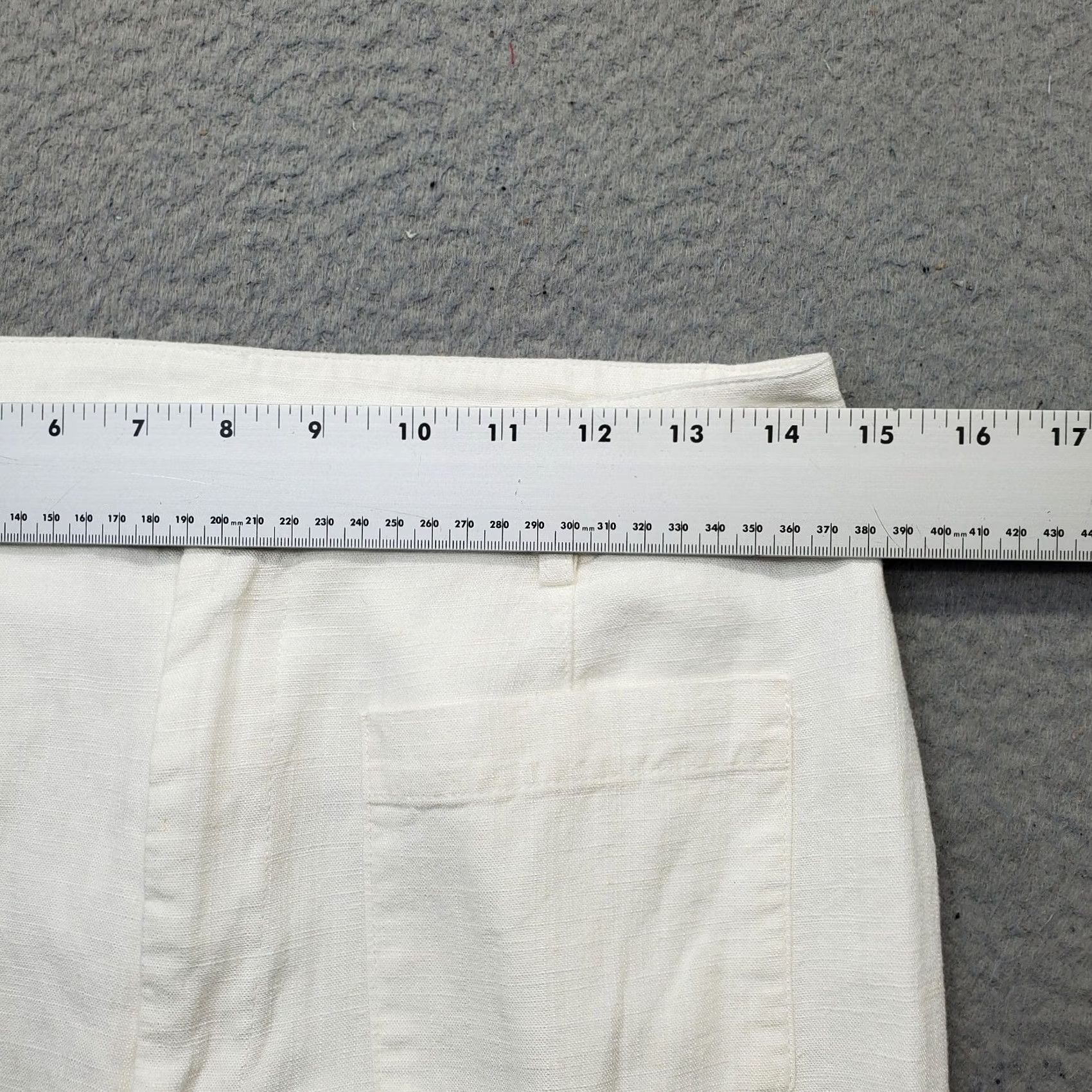 Vintage Halogen Trouser Pants Womens Small White Linen Blend Patch Pocket Wide Leg Lined Size 28" / US 6 / IT 42 - 7 Thumbnail