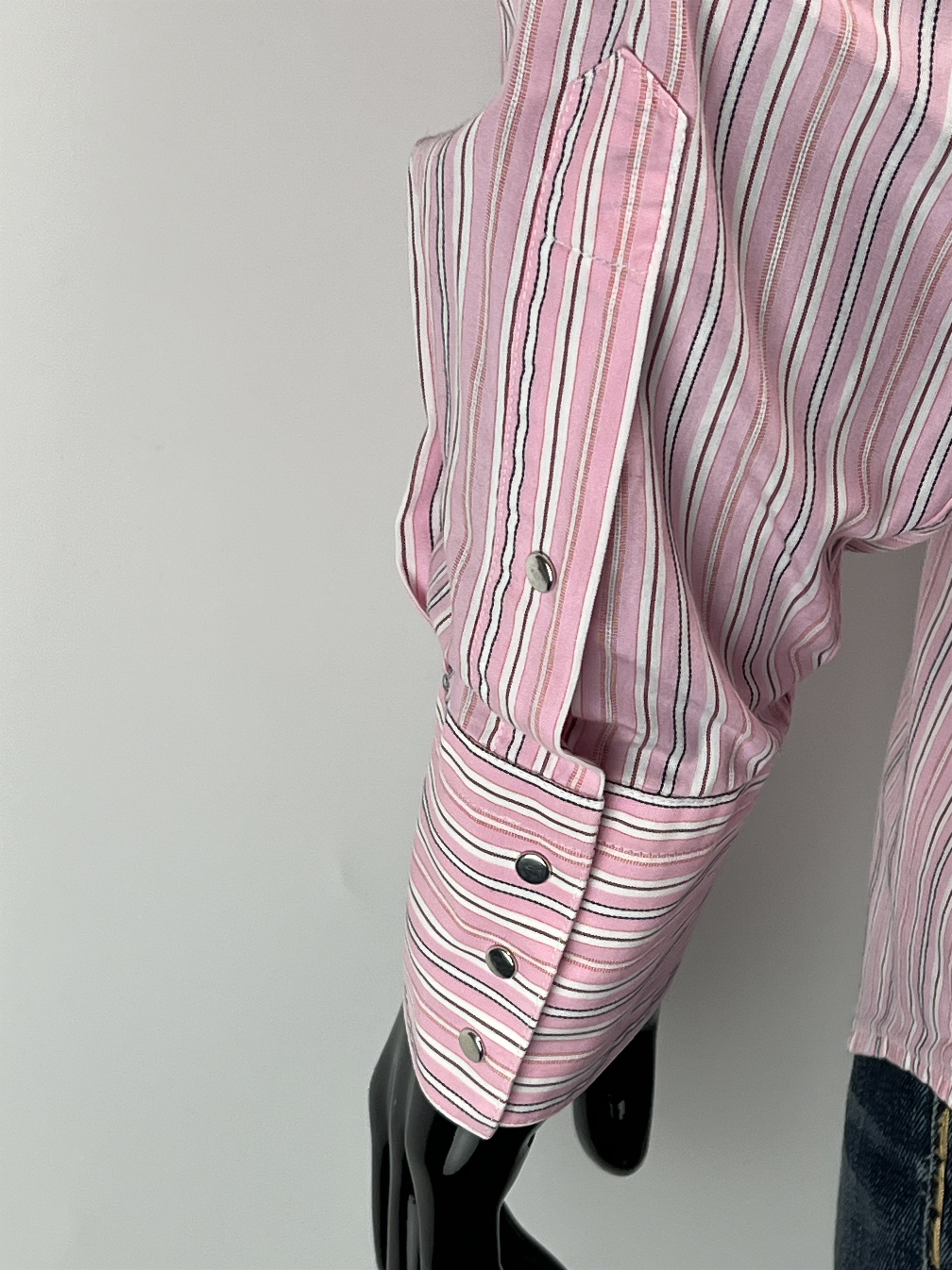 Thierry Mugler Thierry Mugler Striped Long Sleeve Button Up Shirt Size 44 Size US XL / EU 56 / 4 - 11 Thumbnail