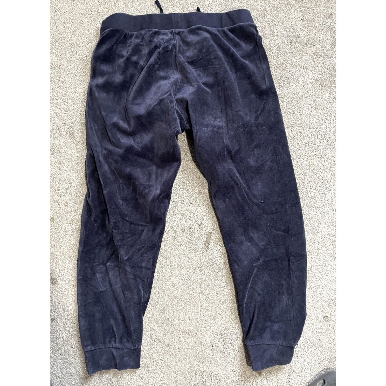 Juicy Couture VINTAGE Juicy Couture Pants Navy Blue Velour Cotton Terrycloth Women Long Flared Sweatpants Size S Womens Size 28" / US 6 / IT 42 - 3 Thumbnail