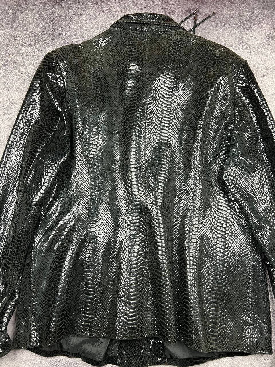 Hysteric Glamour Vintage Y2k Snakeskin Leather Lacquer Jacket Snake Print Size L / US 10 / IT 46 - 18 Thumbnail