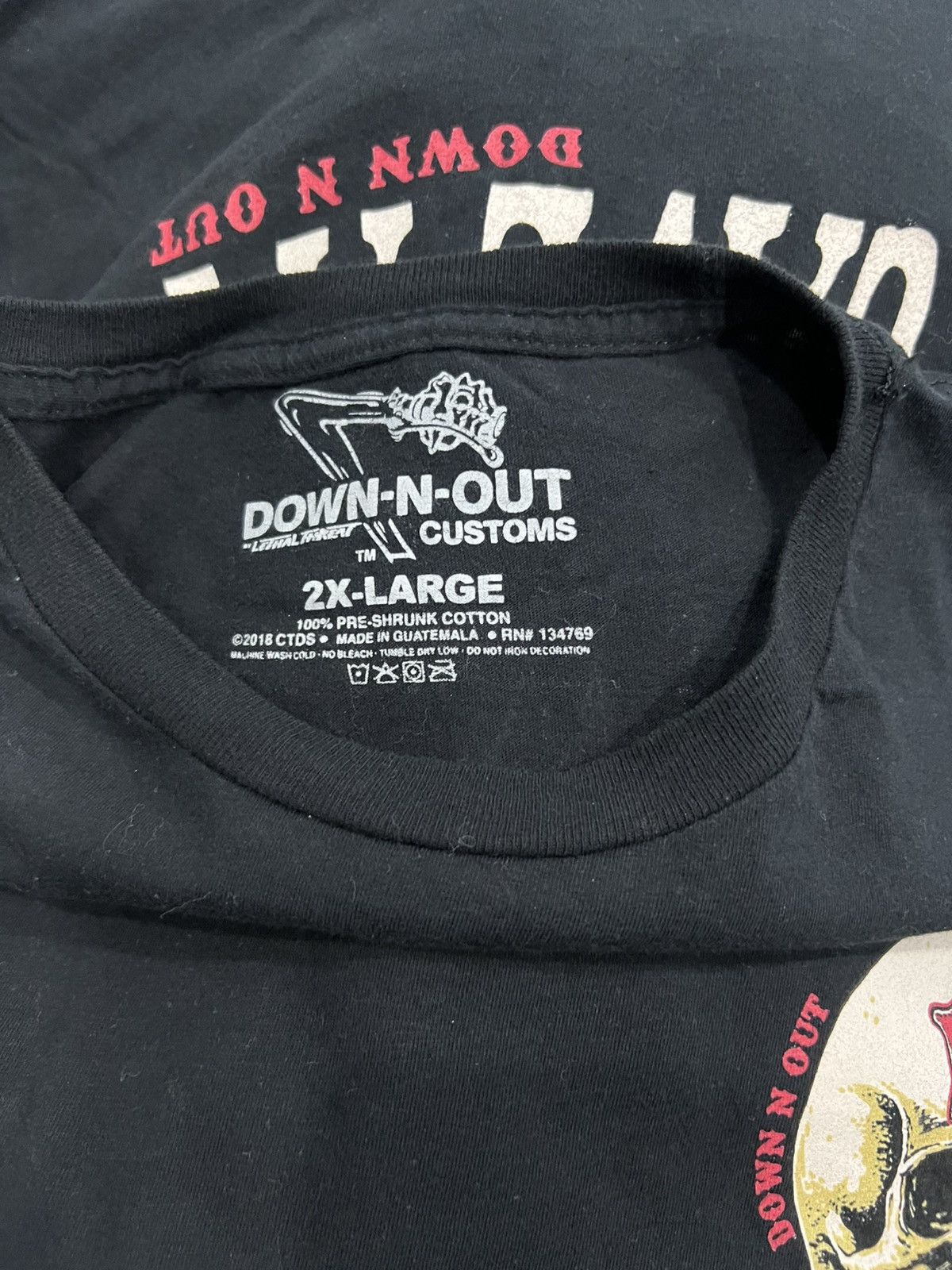Other Down N Out Skull Black T-shirt Size US XXL / EU 58 / 5 - 5 Thumbnail