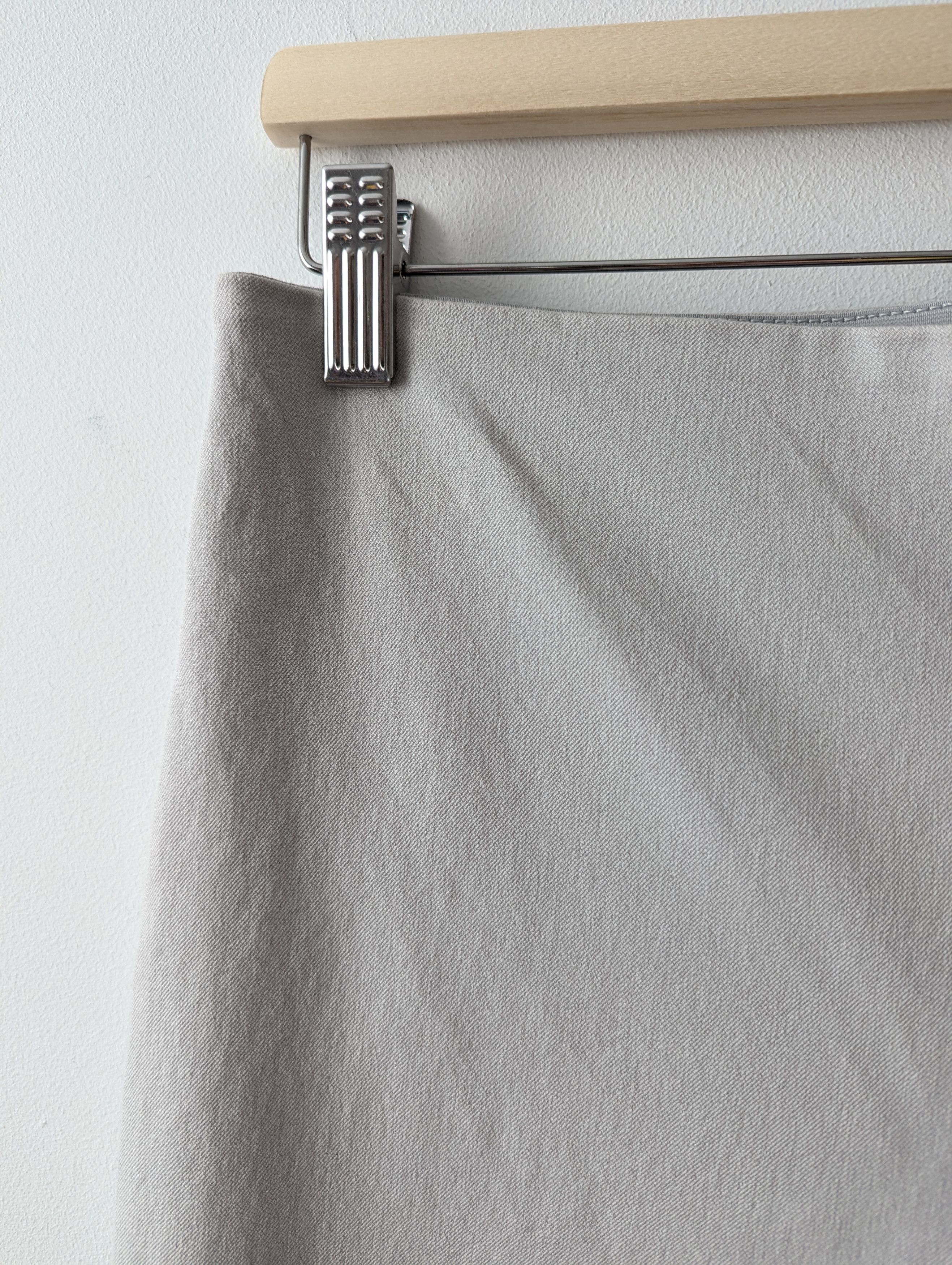 Cos COS Stretch Cotton Trousers Light Grey Zipper Detail Size 32" / US 10 / IT 46 - 3 Thumbnail