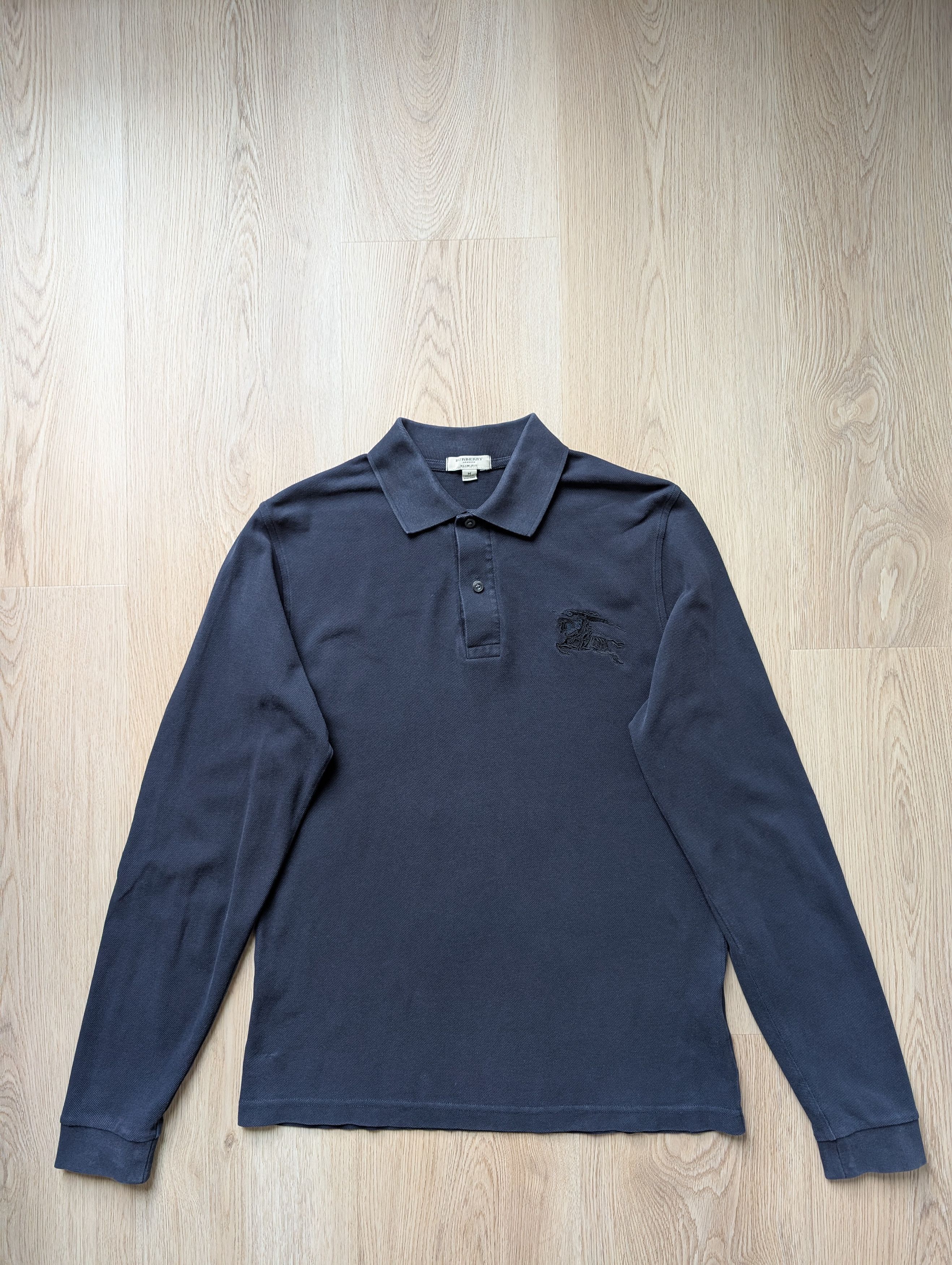 Burberry Burberry London Long Sleeve Polo Shirt Navy Cotton Size US M / EU 48-50 / 2 - 1 Thumbnail