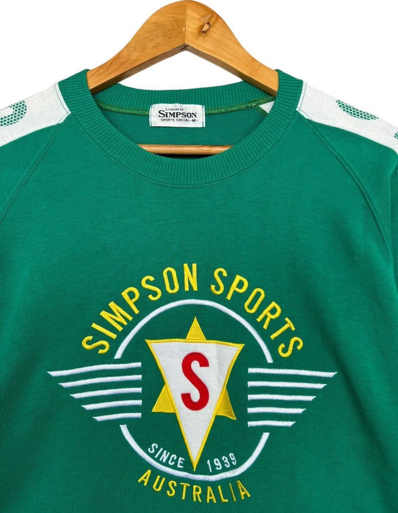 Vintage Vintage Simpson Sport Embroidered Green Sweatshirt Size US M / EU 48-50 / 2 - 2 Thumbnail