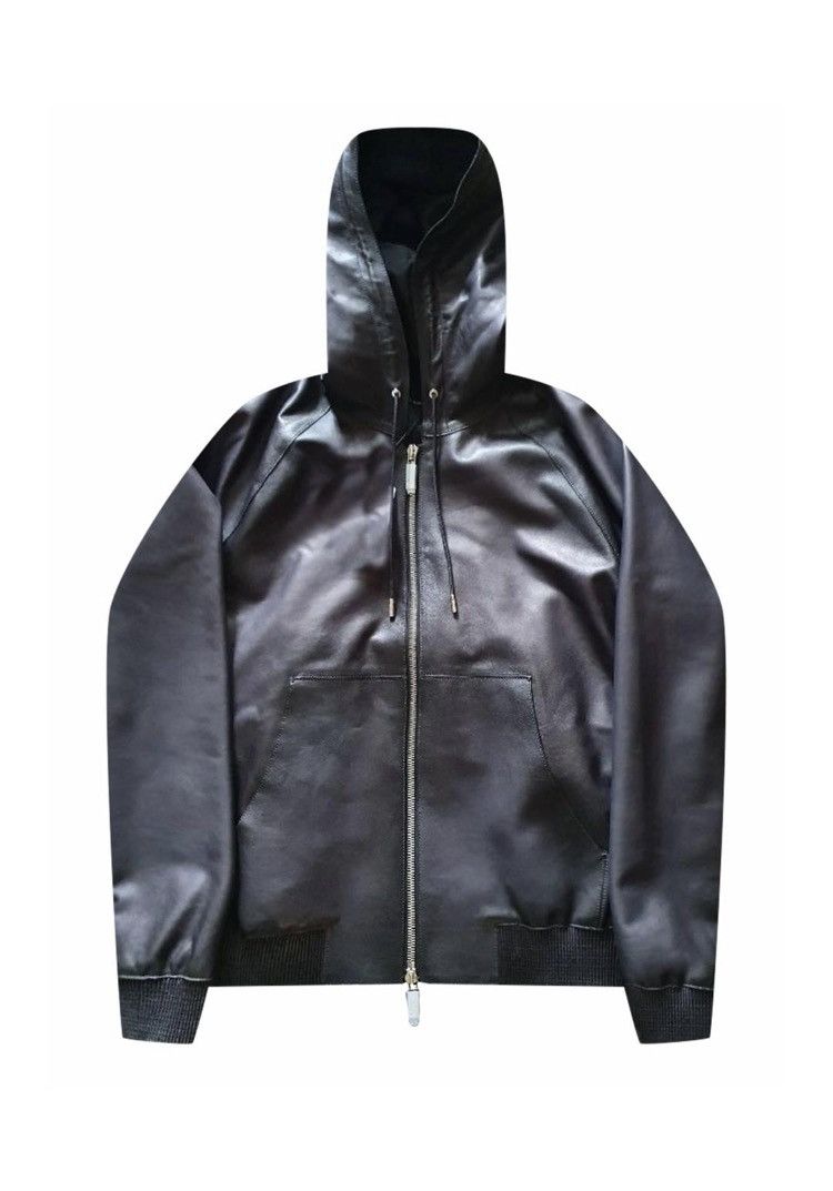 Berluti Berluti Leather Biker Hood Bomber Jacket Moto | Grailed