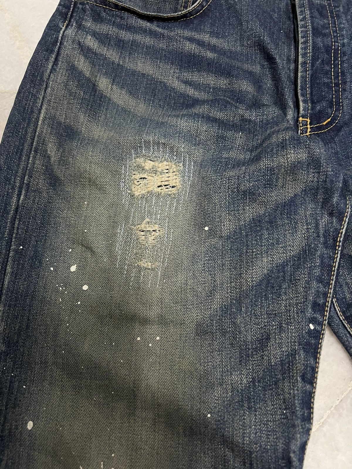 If Six Was Nine × Takeo Kikuchi TAKEO KIKUCHI JAPAN PAINT SPLATTER DISTRESSED PATCH JEANS Size US 33 - 6 Thumbnail