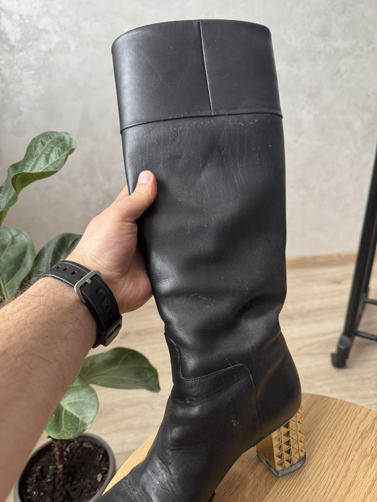 Valentino Valentino Garavani Black Leather High Boots Size US 8 / IT 38 - 3 Thumbnail