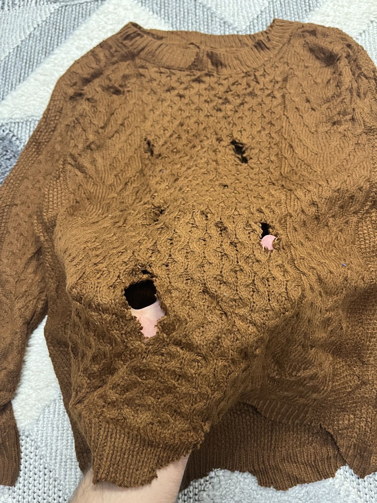 Japanese Brand × Vintage VINTAGE CRAZY SWEATER DISTRESSED WITH HOLES Size US M / EU 48-50 / 2 - 3 Thumbnail