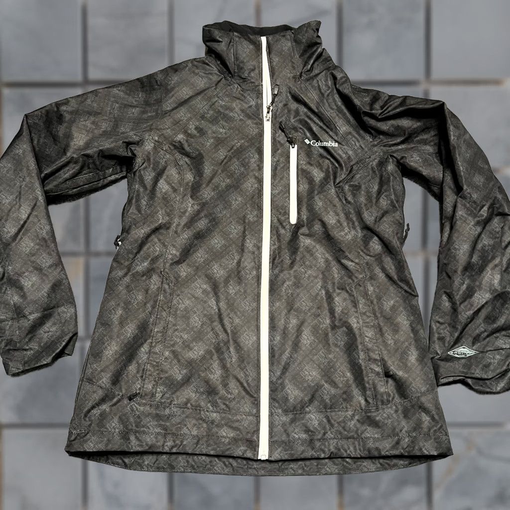 Rains Columbia Jacket Womens Medium Black Gray Nylon Rain Coat Shell Jacket M Women Black Gray Nylon Rain Coat Size M / US 6-8 / IT 42-44 - 1 Thumbnail
