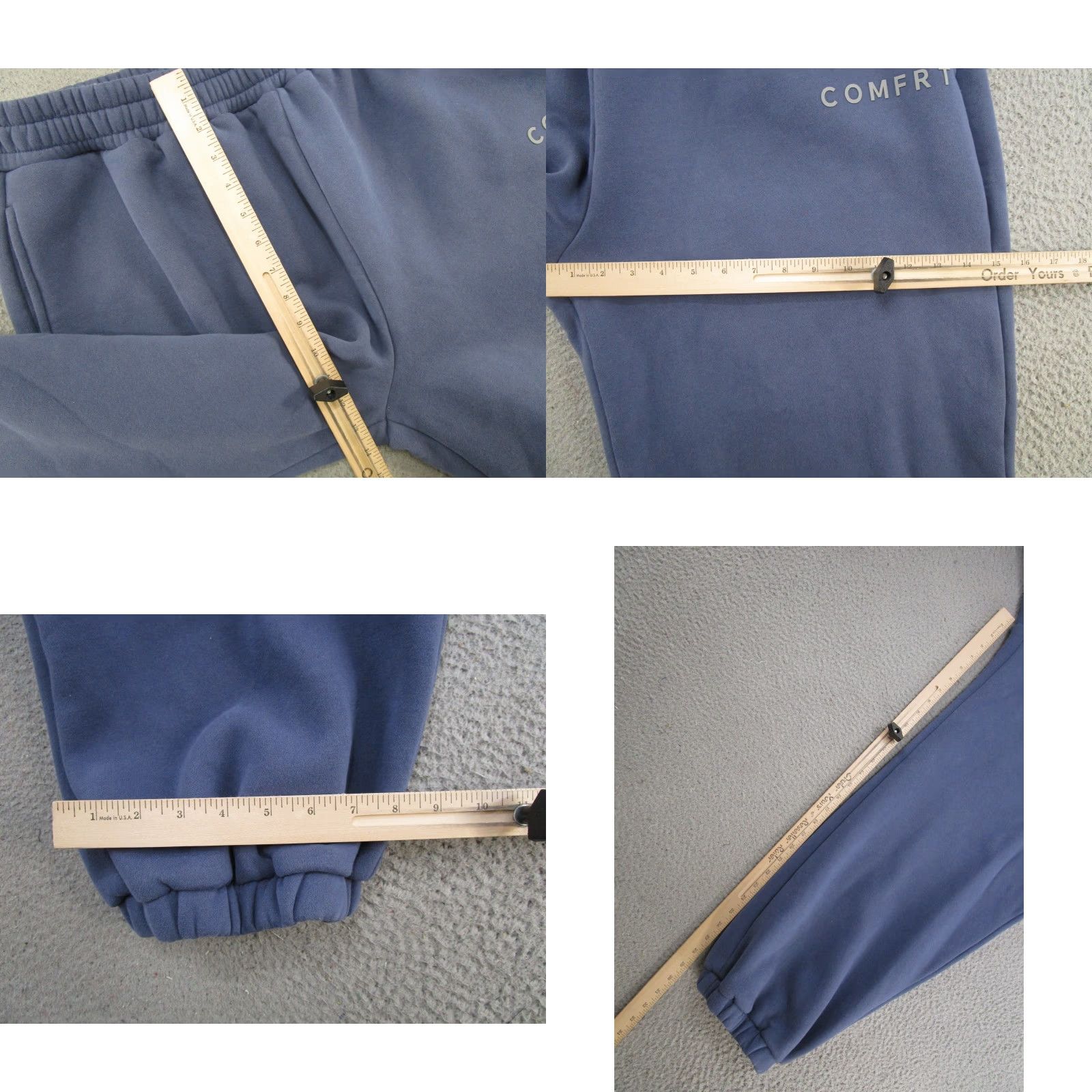 Vintage Comfrt Sweatpants Unisex Adults 3XL Blue Elastic Waist Pockets Tapered Leg Size 40" / US 18 - 8 Thumbnail