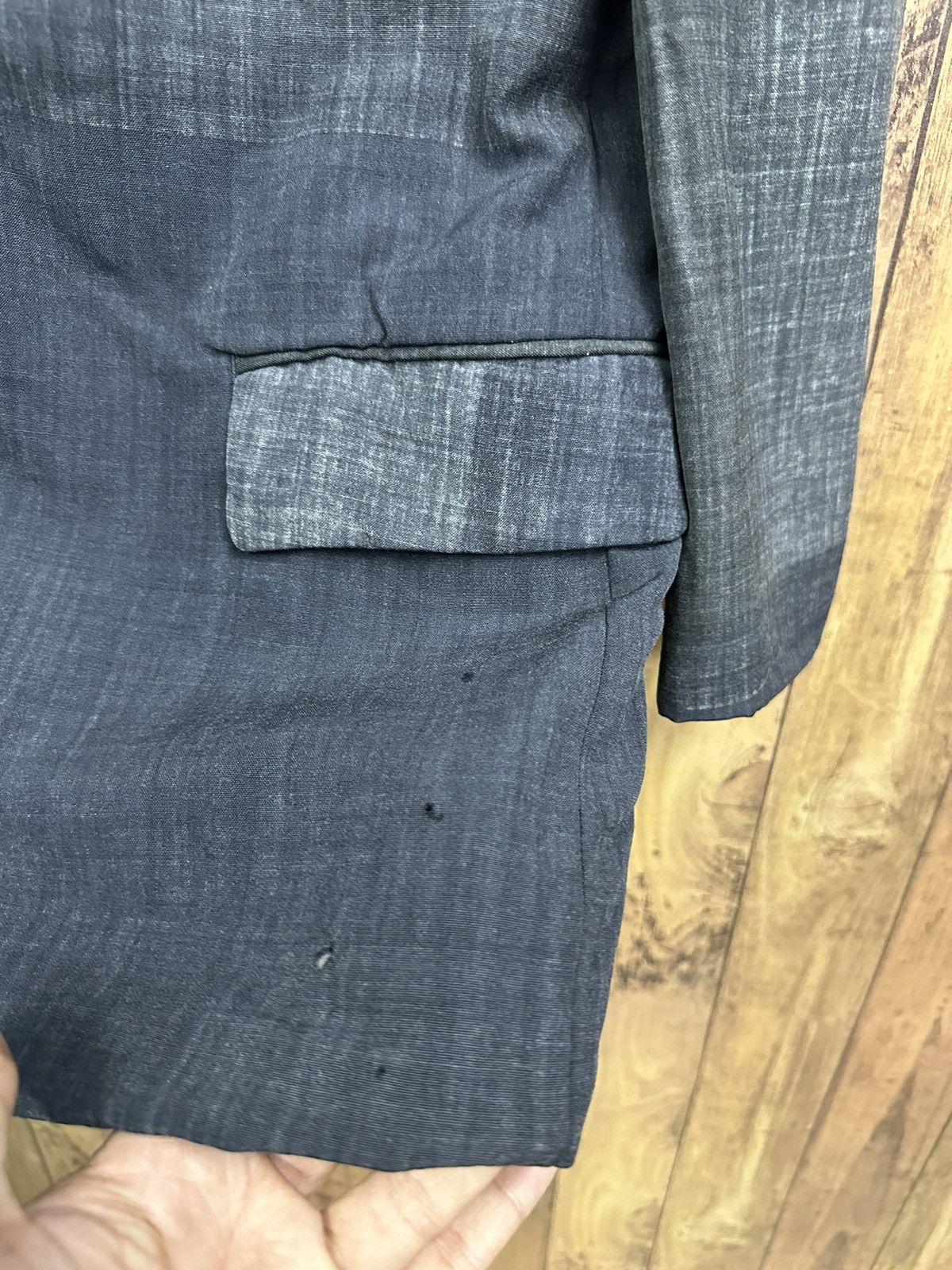 Comme des Garcons × Comme des Garcons Homme Plus × Designer Vintage Comme des Garcons AD1995 Wool Distressed Blazer Z33 Size 40S - 6 Thumbnail