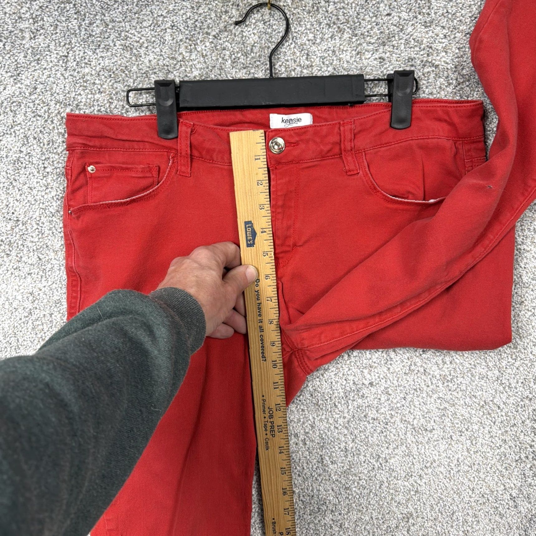 Vintage Kensie Jeans Capris Womens 12 Red Denim Crop Stretch 34x22 5-Pocket Preppy Size 34" / US 12 / IT 48 - 5 Thumbnail