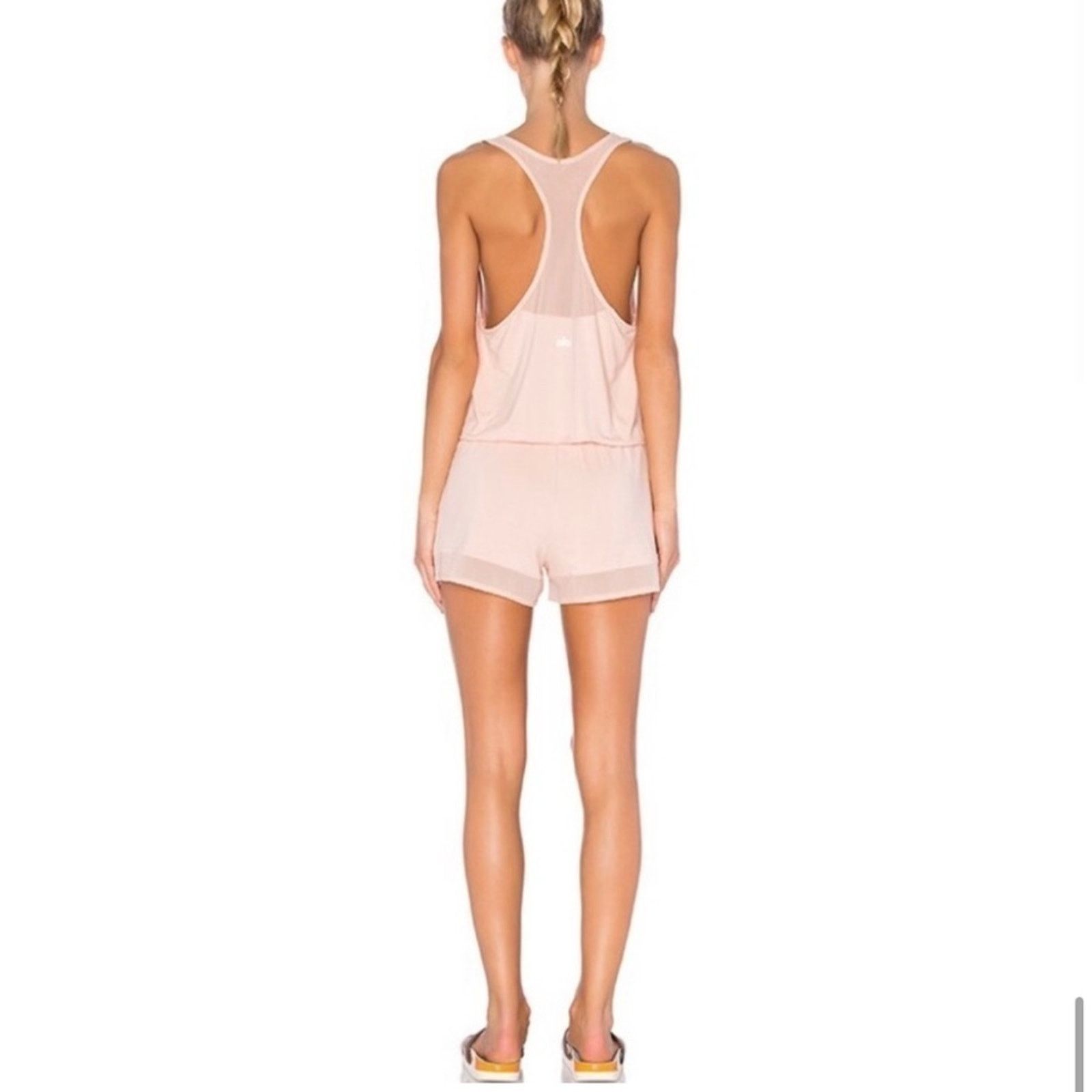 Alo Yoga Revolve Alo Yoga Tranquility Romper in Shell (Peach) Size L Size 31" - 4 Thumbnail