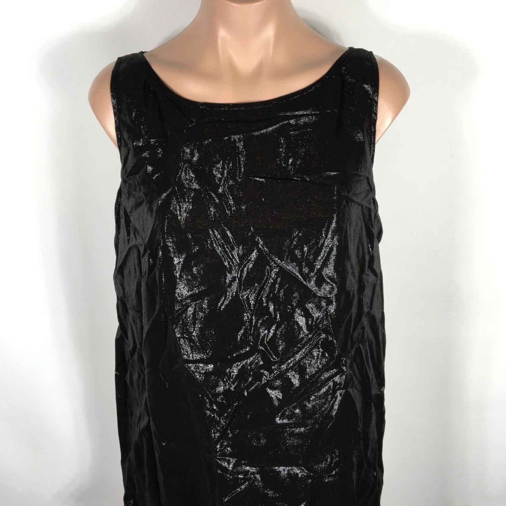 Badgley Mischka VINTAGE Badgley Mischka Wet Look Shiny Bubble Dress Black Silver VTG y2k Club Party Dress 10 Mens Women Girls Boys Size L / US 10 / IT 46 - 3 Thumbnail