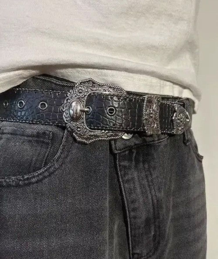 Japanese Brand Y2K Gothic Buckle Belt Size 30 - 1 Thumbnail