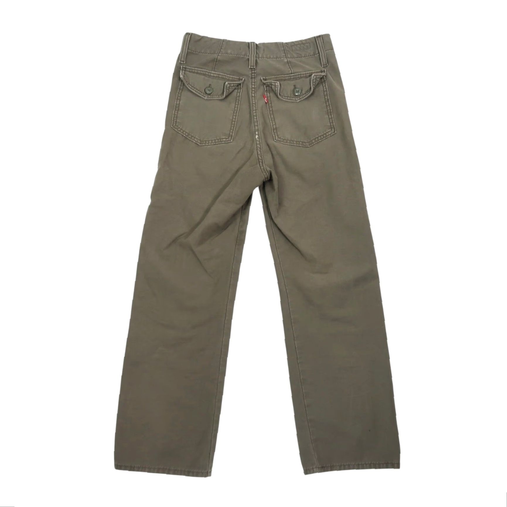 Levi's VINTAGE Levi's Ribcage Straight Cargo High Rise Pants Women 25 Olive Green Cotton Casual 25 Inseam 25s Size 42" / US 20 - 3 Thumbnail