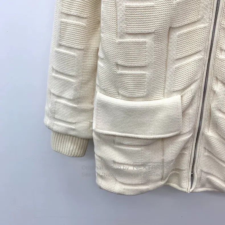 Hermes Hermes Beige floral texture merino wool stand collar zippe Size XS / US 0-2 / IT 36-38 - 4 Thumbnail