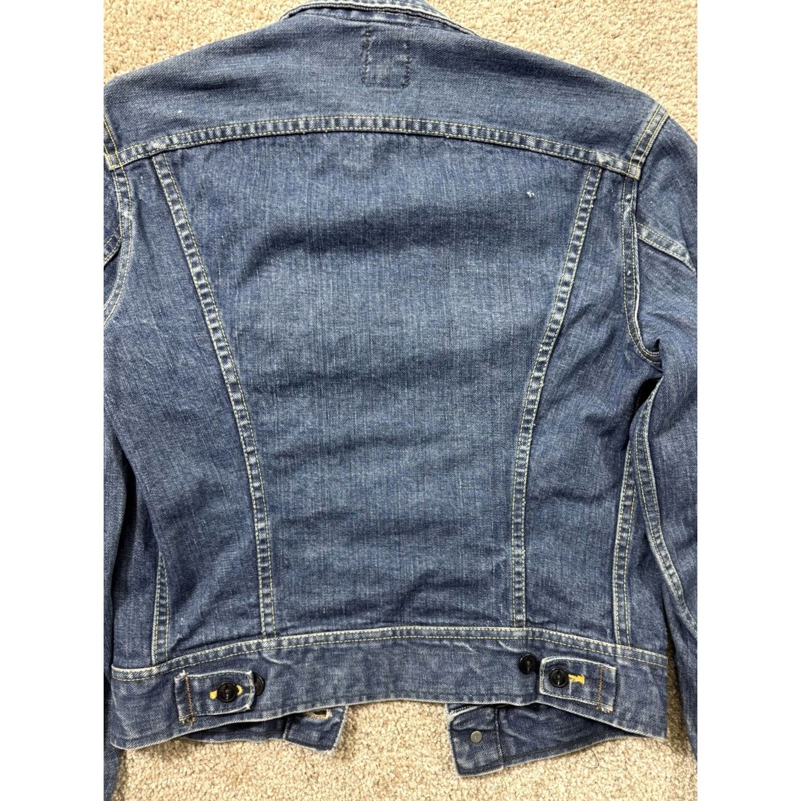 Lee VINTAGE Lee Jacket Mens 36 Denim 101-J trucker Riders 60s 70s sanforized western Shirt Adult 36 Blue Denim Western USA Bomber Jacket Mens Size US XXS / EU 40 - 7 Thumbnail