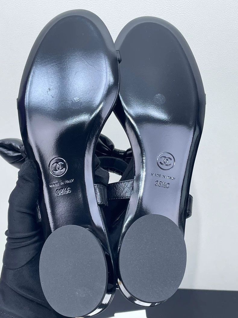 Chanel Chanel Black Bow Sandals Size 38.5 Size US 8 / IT 38 - 6 Thumbnail