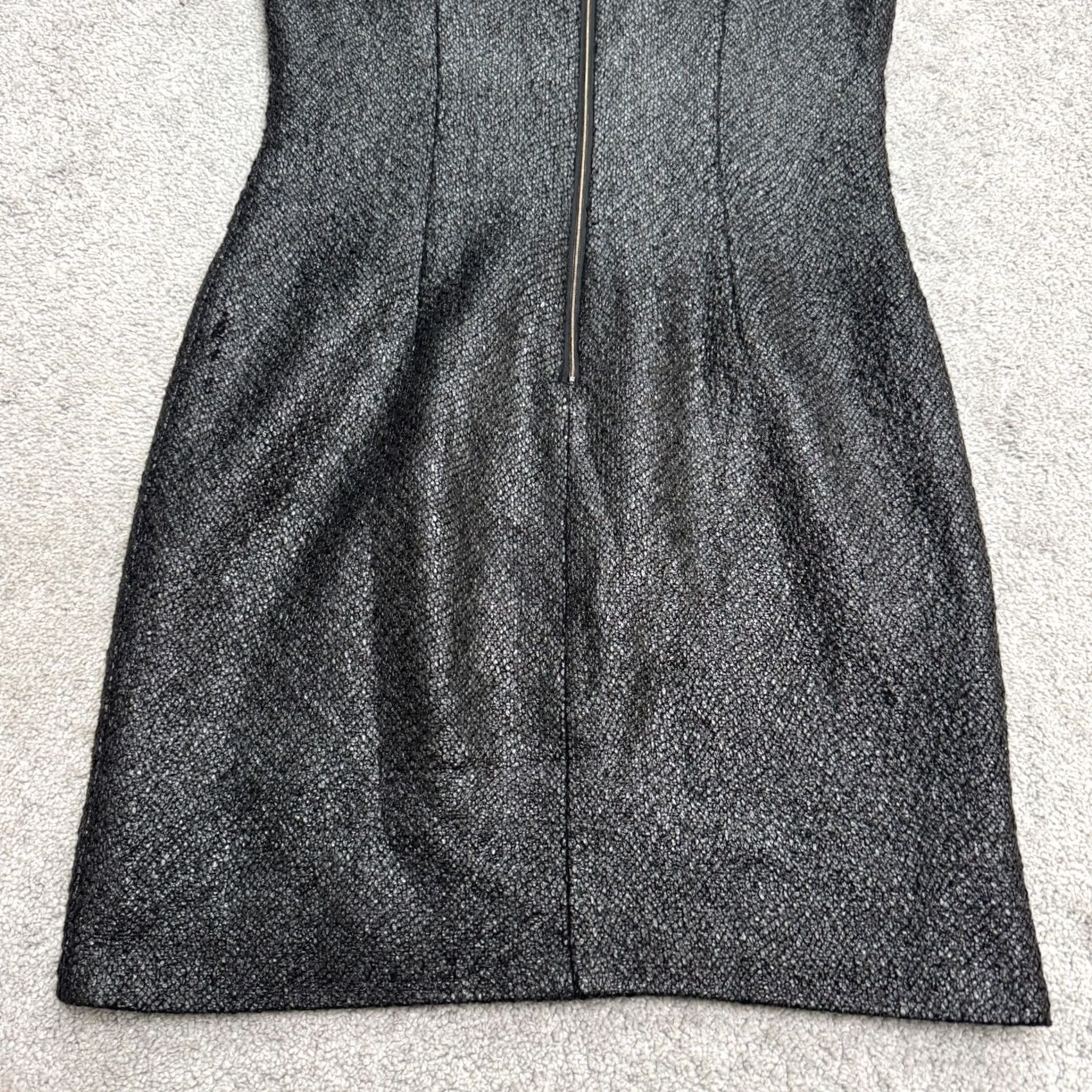 Vintage Marc New York Metallic Beaded Embellished Midi Sheath Dress Women 8 Black Silver Size M / US 6-8 / IT 42-44 - 6 Thumbnail