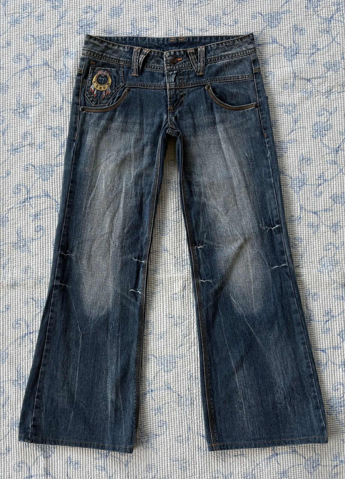 Japanese Brand Japanese Genes Native American Embroidered Bootcut Y2K Jeans Size US 32 / EU 48 - 1 Thumbnail