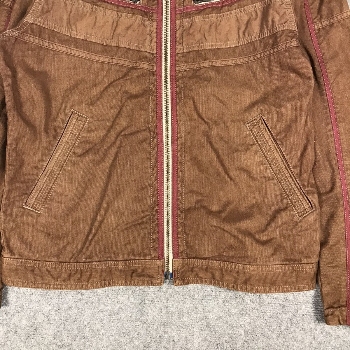 Japanese Brand × Vintage BALL BRAND BROWN BIKES STYLE ZIPPER JACKET Size US M / EU 48-50 / 2 - 3 Thumbnail