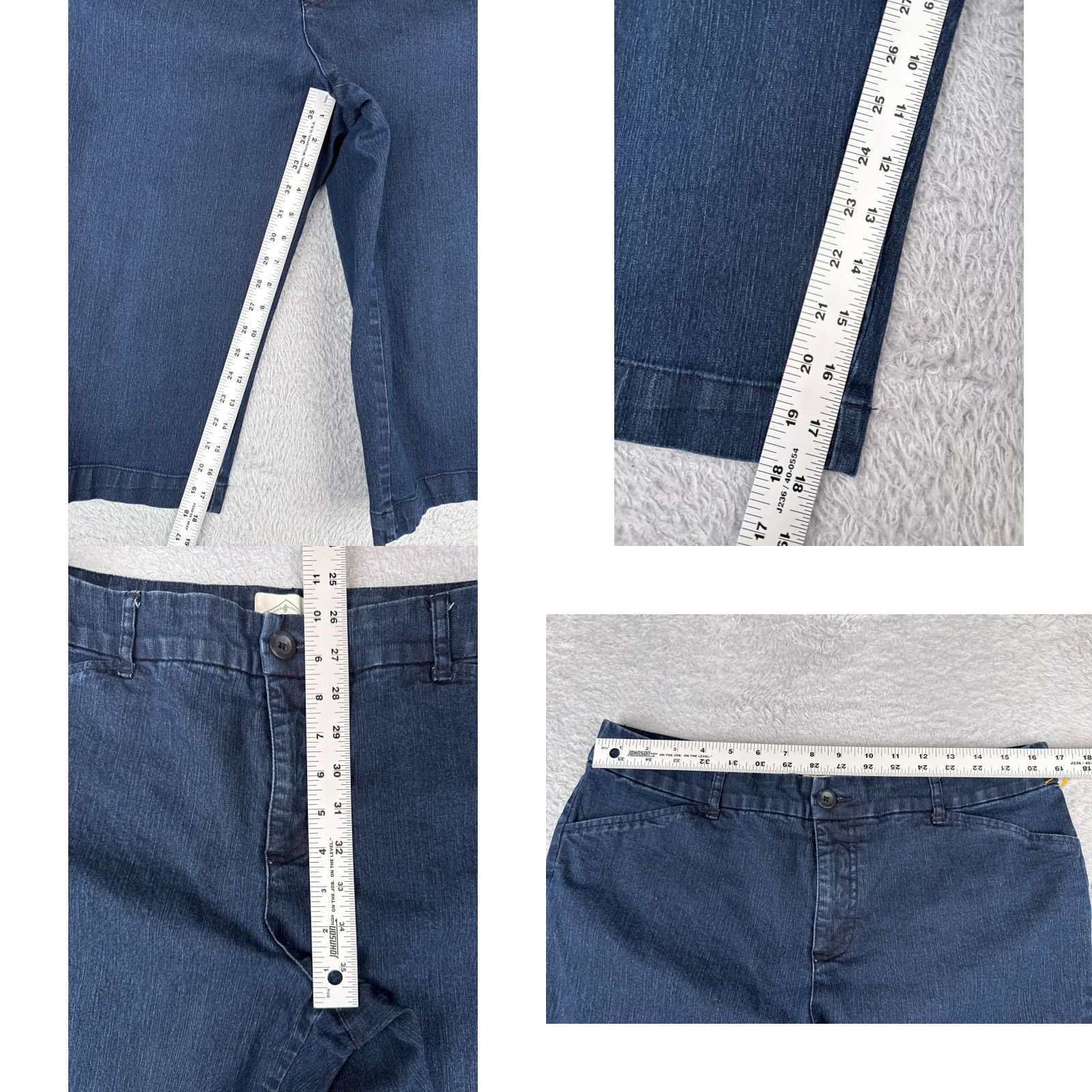 Vintage St Johns Bay Jeans Women 14 Blue Denim Capri Crop Mid Rise 34x18 Cotton Blend Size 36" / US 14 / IT 50 - 8 Thumbnail