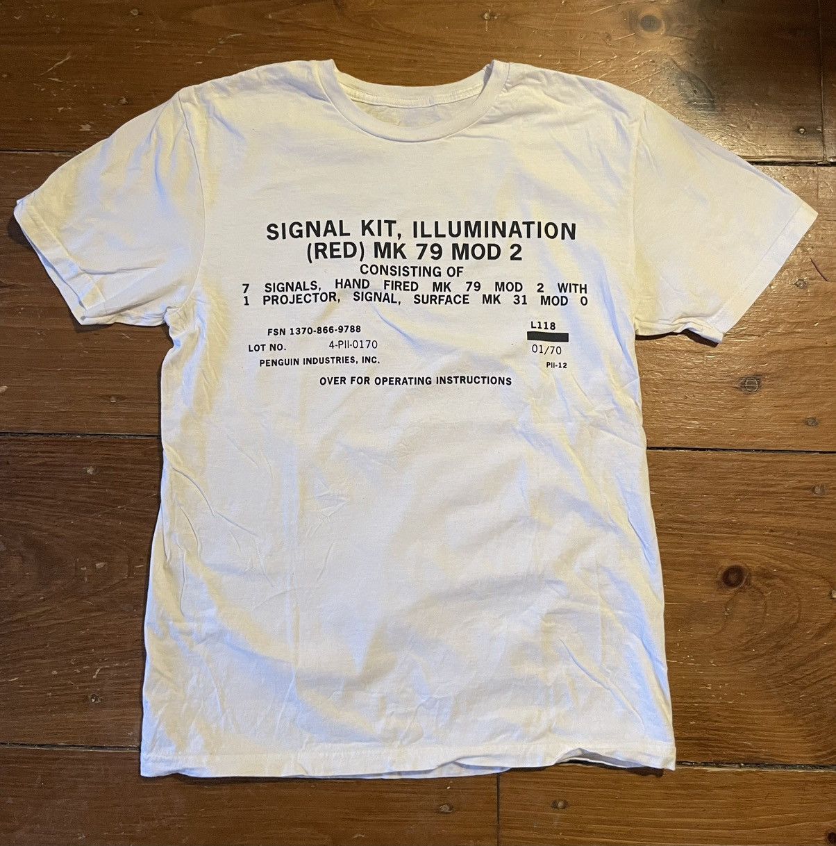 Pre-owned Grailed Military/ Army Signal Kit Instructions T Shirt White Medium